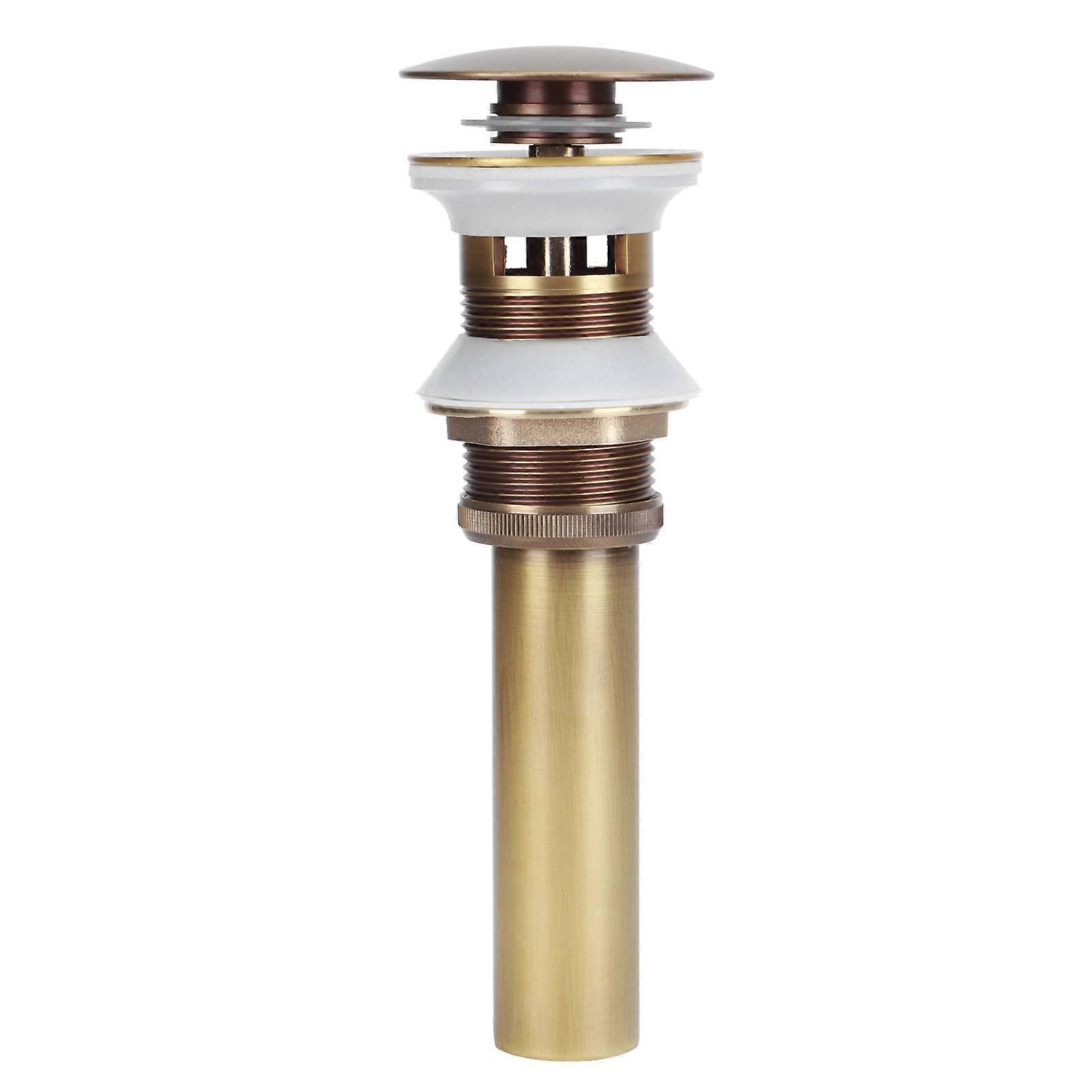 Brass Popup Drain Stopper Bathroom Basin Sink Draining Without Overflow Accessory