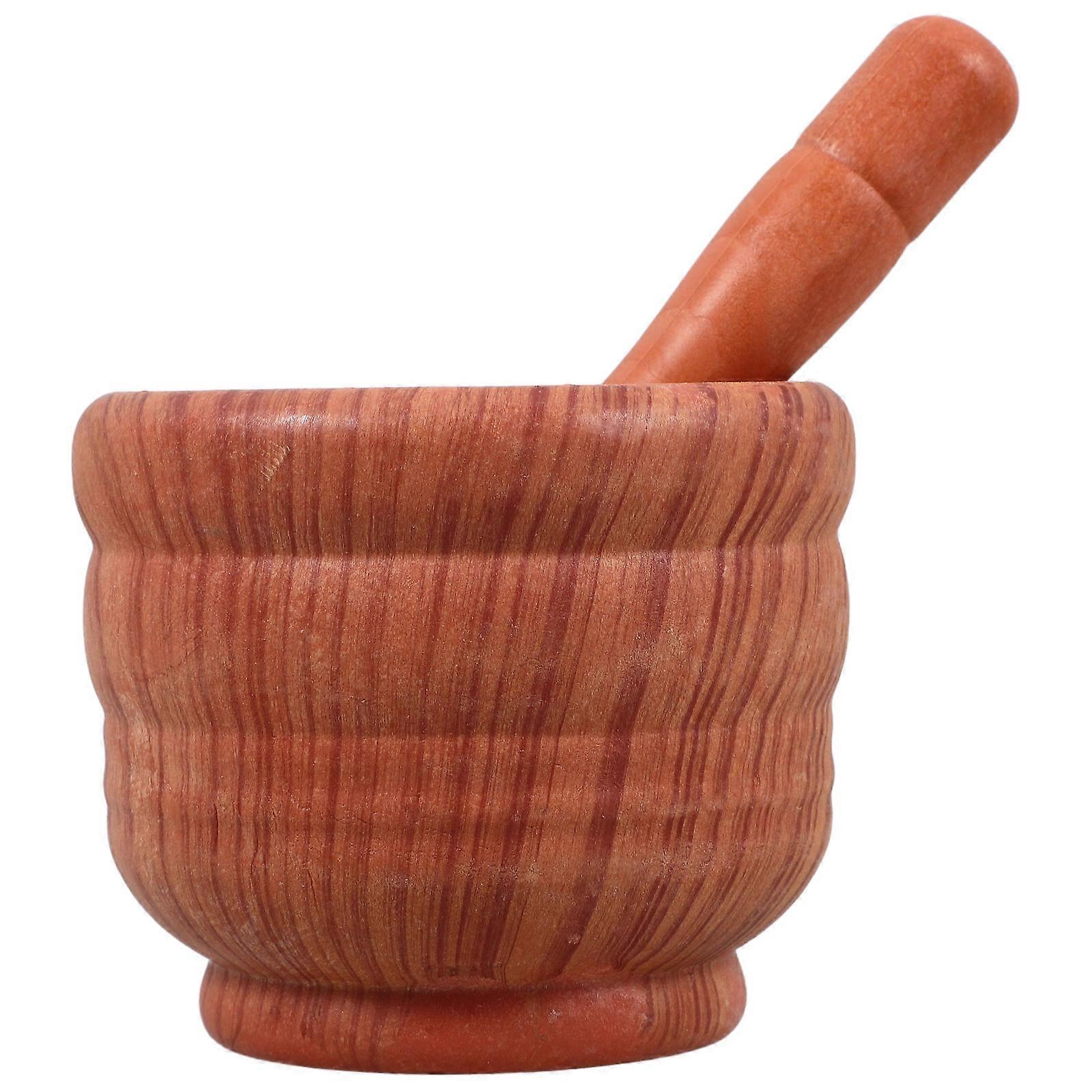 Spices Pestle and Garlic Pounder Set for Cooking with Large Cup Style and Granite Pattern 1Set