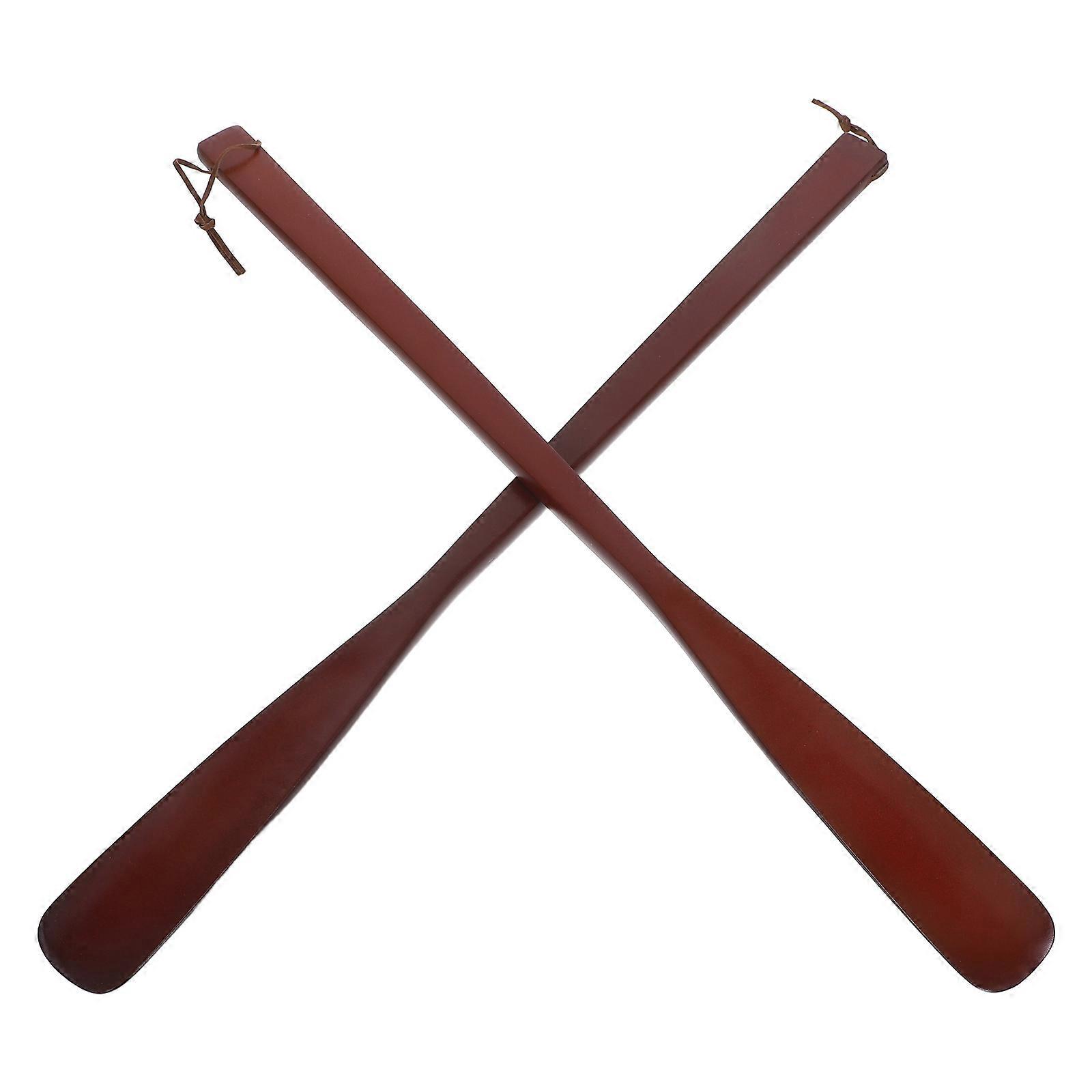 Wooden Shoehorns for Home Use with Long Handle 2Pcs Practical Shoe Lifters