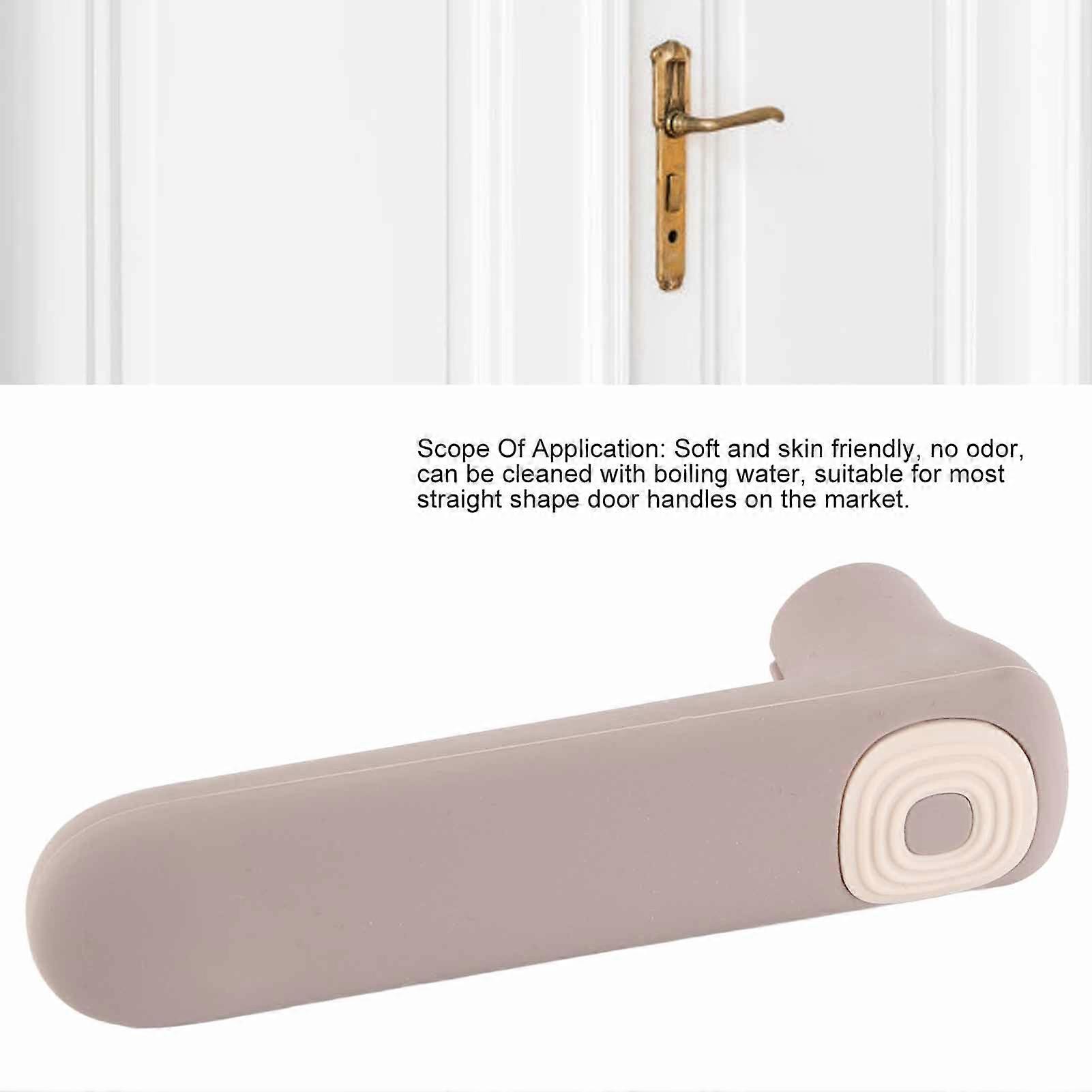 Door Handle Cover Silicone Soft Elastic Flexible Collision Resistant Door Handle Cover Protector for Home Gray Purple 