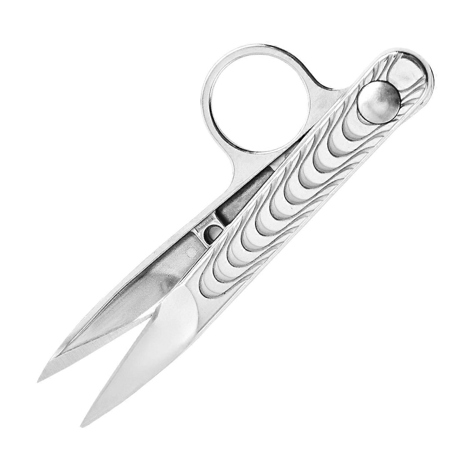 Stainless Steel Scissors for Crafting Sewing and Daily Use With Safe Lock and V Shaped Designs Multicolor