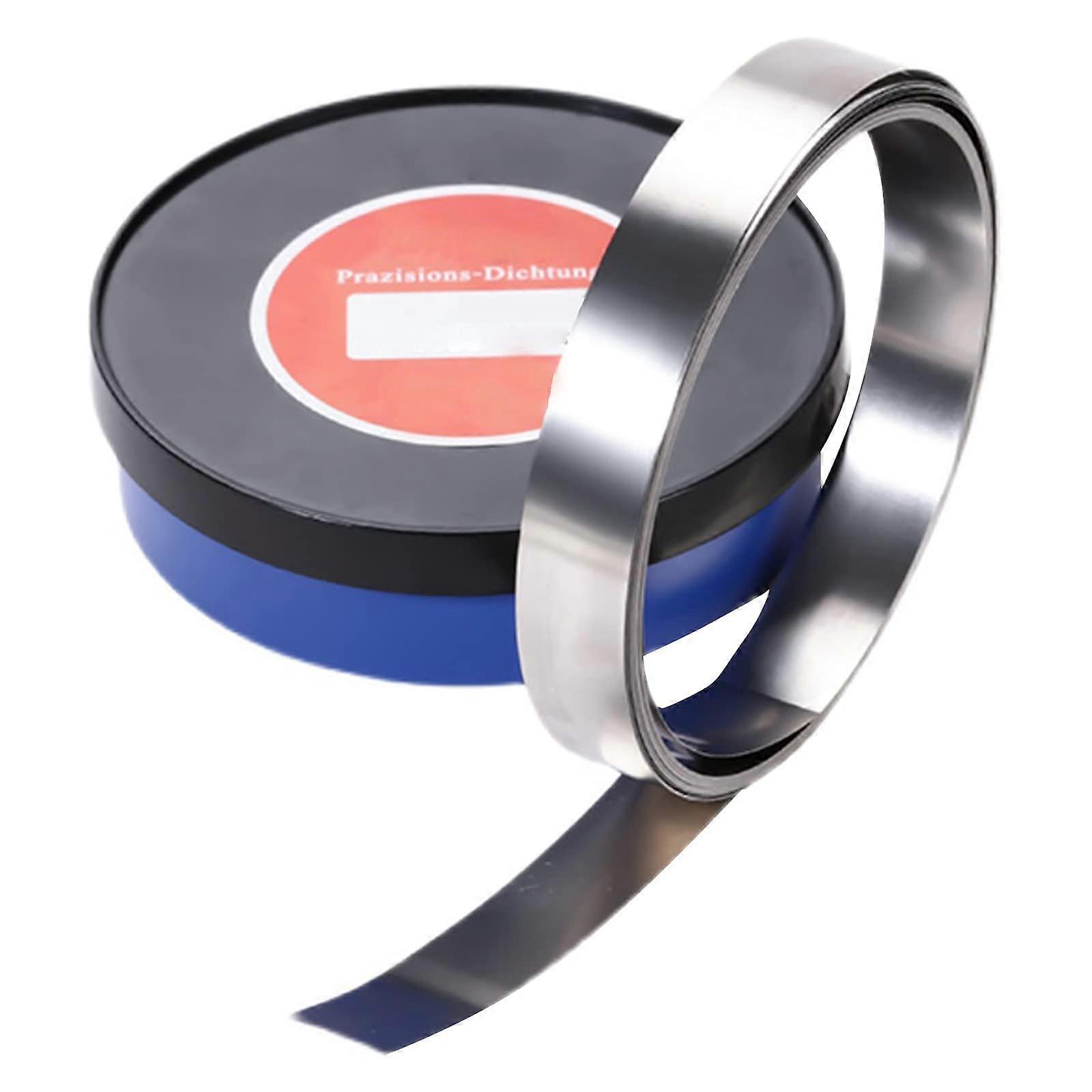 Stainless steel fine sheet foil for small hardware parts, width 12.7 mm, thickness 0.05 mm.