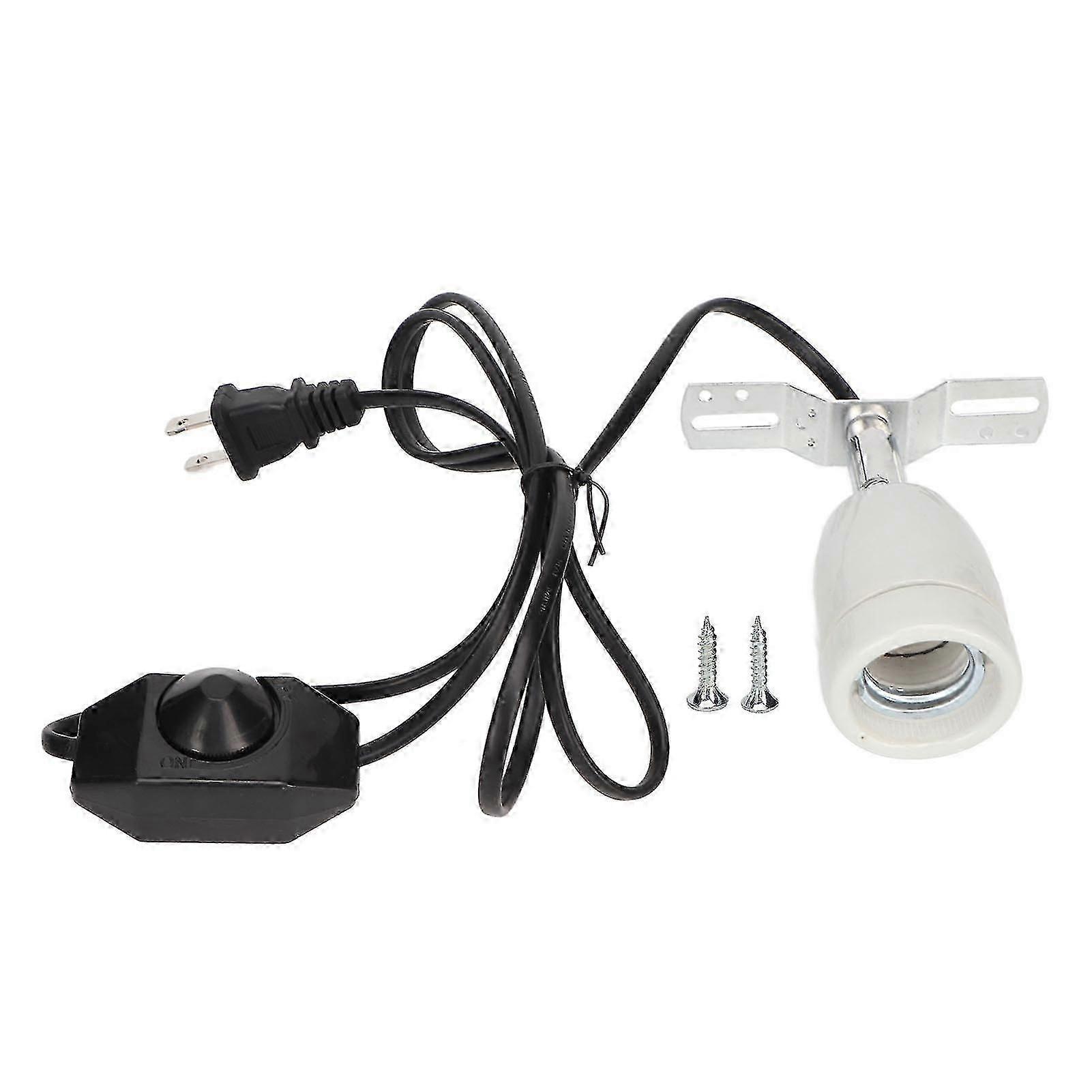 Reptile Ceramic Heat Lamp Holder E27 400W Rotatable Bulb Base with Switch