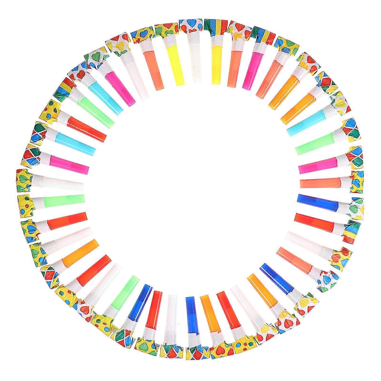 50pcs Party Blowouts Noisemakers Vibrant Blowers for Birthday Celebrations, Sporting Events, and Fun Gatherings – Compact & Expandable for Adults