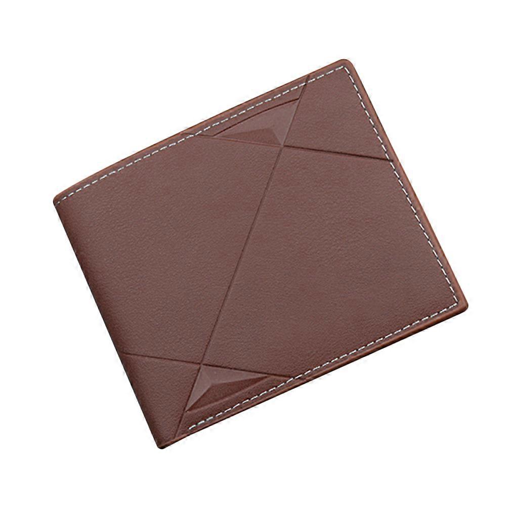 Fashion Man Billfold Wallet Multifunctional Light Brown Purse Zippered Coin Purse Holder Multi Pocket Wallet
