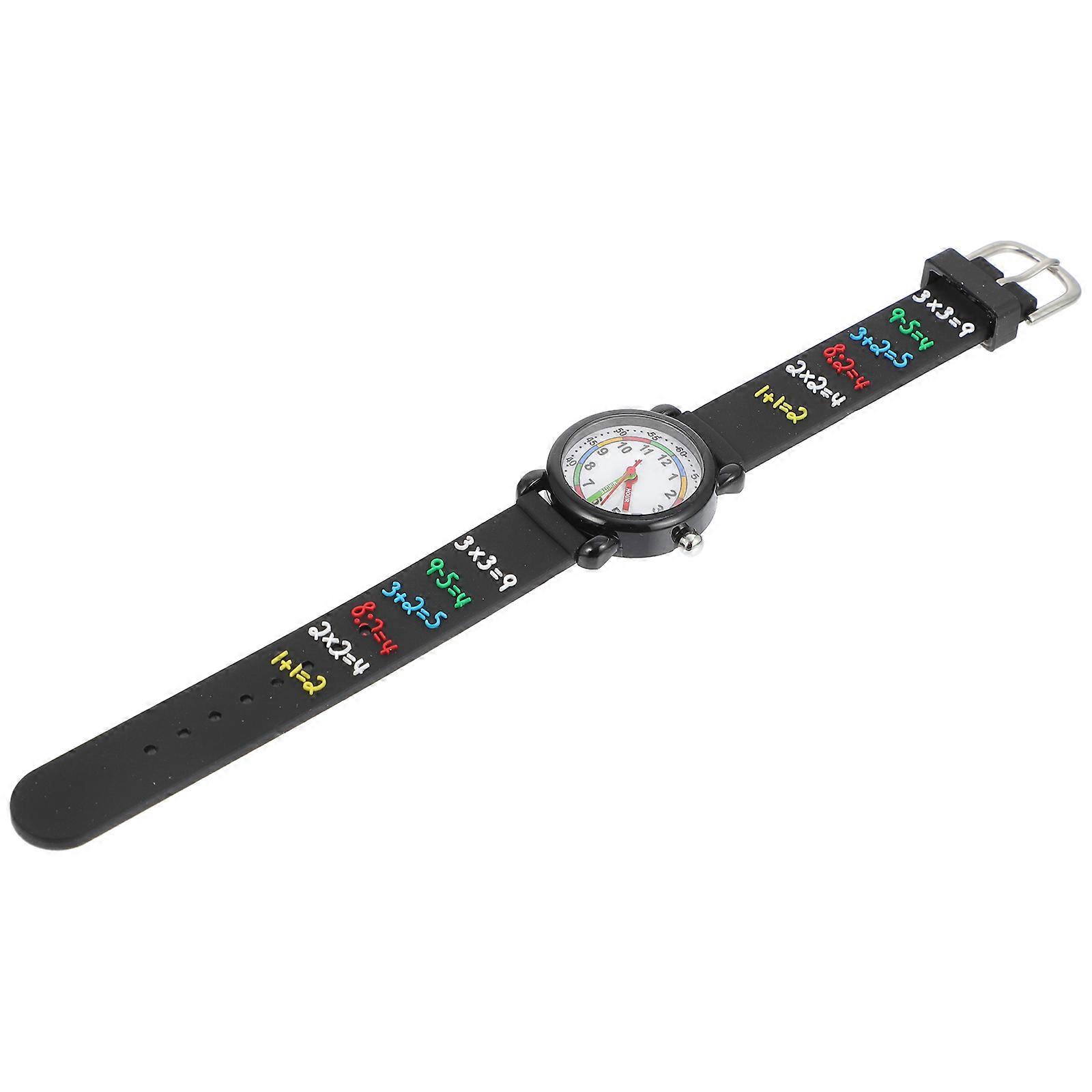 Kids Watch with Lovely 3D Cartoon Patterns for Children Lightweight and Compact Size Black
