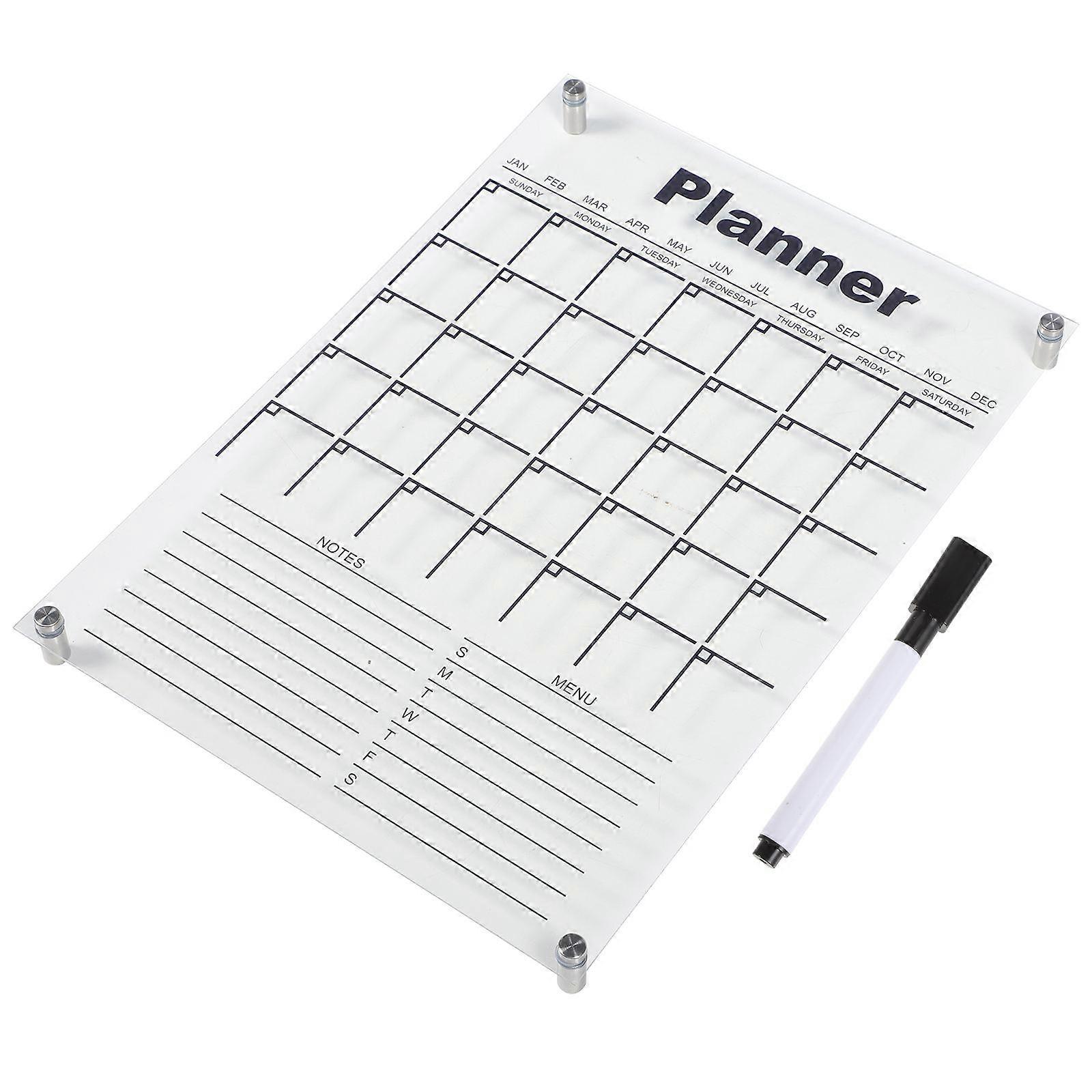 Clear Acrylic Dry Erase Board with Marker & Push Pins – Portable Transparent Memo Board for Refrigerator, Kitchen, Office & Home Use