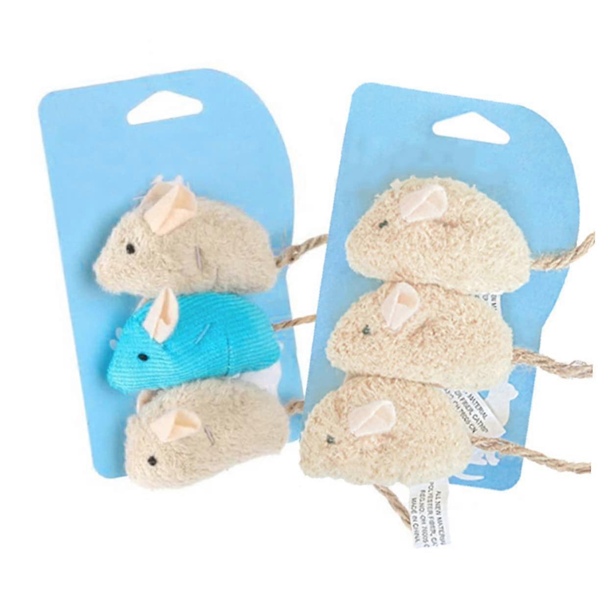 Realistic Plush Mice for Cats - Interactive Beige Cat Toys 10.50x3.00x1.00CM, Engages Kittens and Adult Cats' Natural Instincts