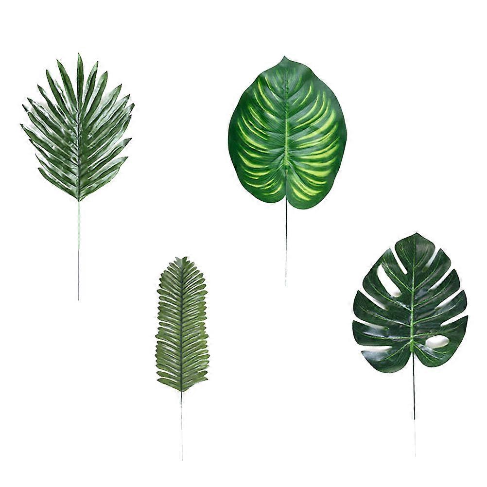 Green Leaves for Table Decoration Imitation Palm Leaf Artificial Trees Replacement 48Pcs