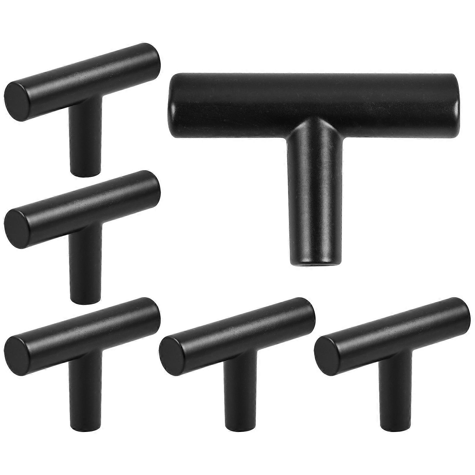 6Pcs Black Matte Drawer Knobs and Pull Handles for Cabinets