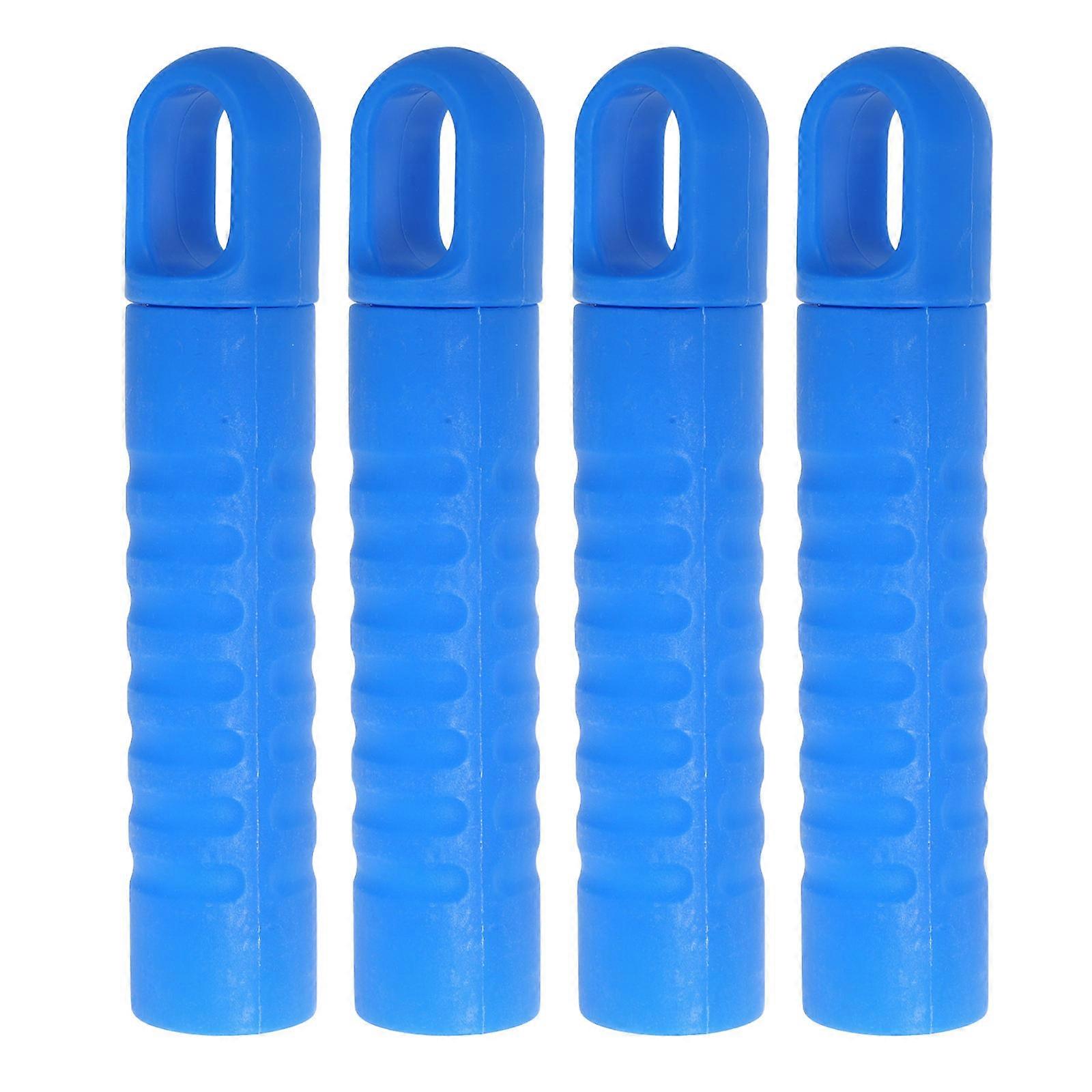 Broom Handle Grip Mop Rod Replacement for Mop 4Pcs with Hanging Hole in Blue