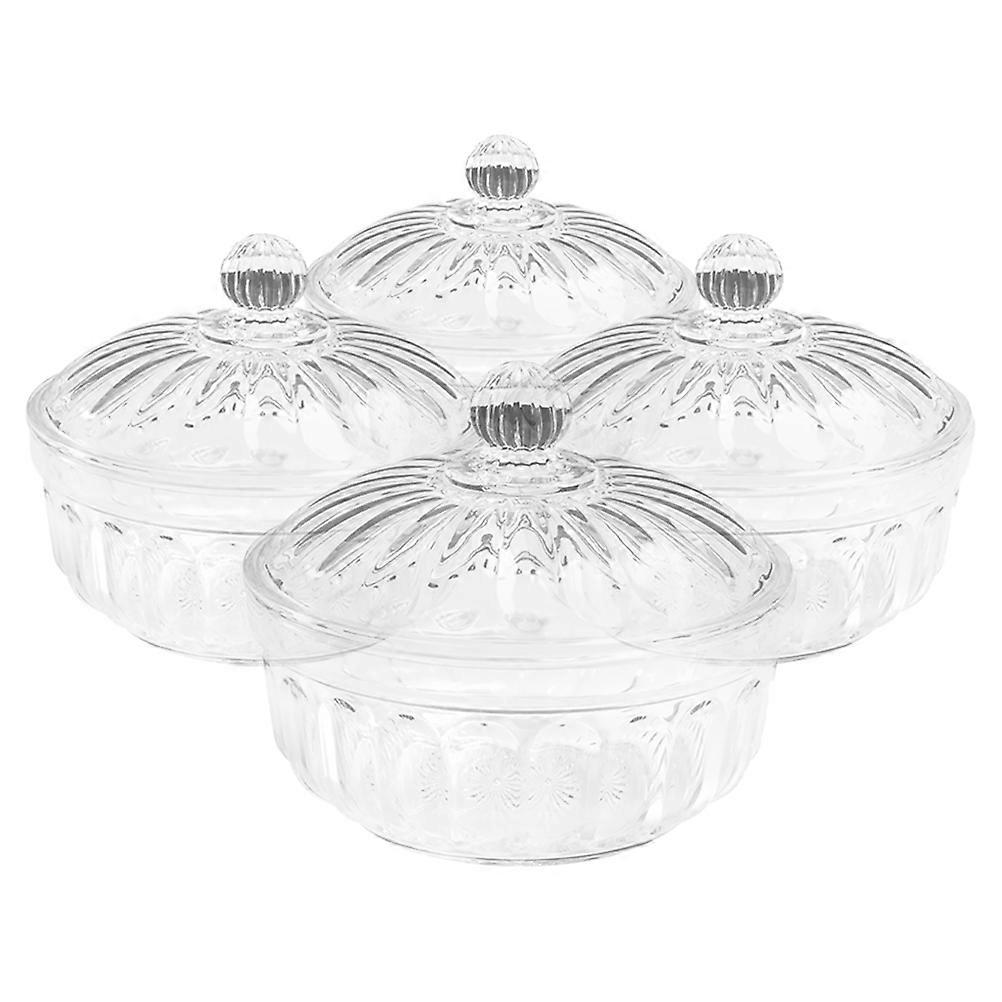 Transparent Acrylic Storage Bowl for Salads Fruits Candies Shatterproof Design Ideal for Kitchen Use 4pcs