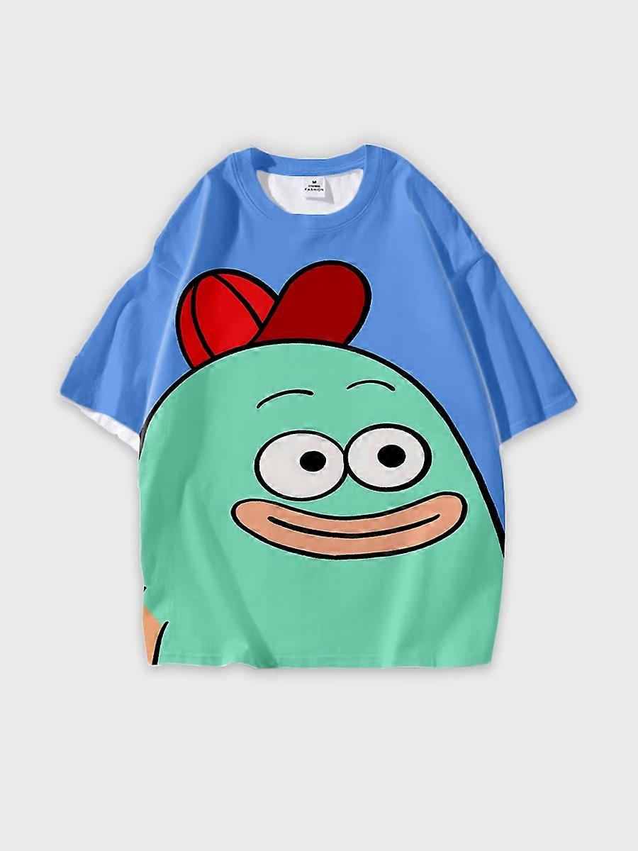 T-shirt round neck Anime Pattern loose short sleeve D1401