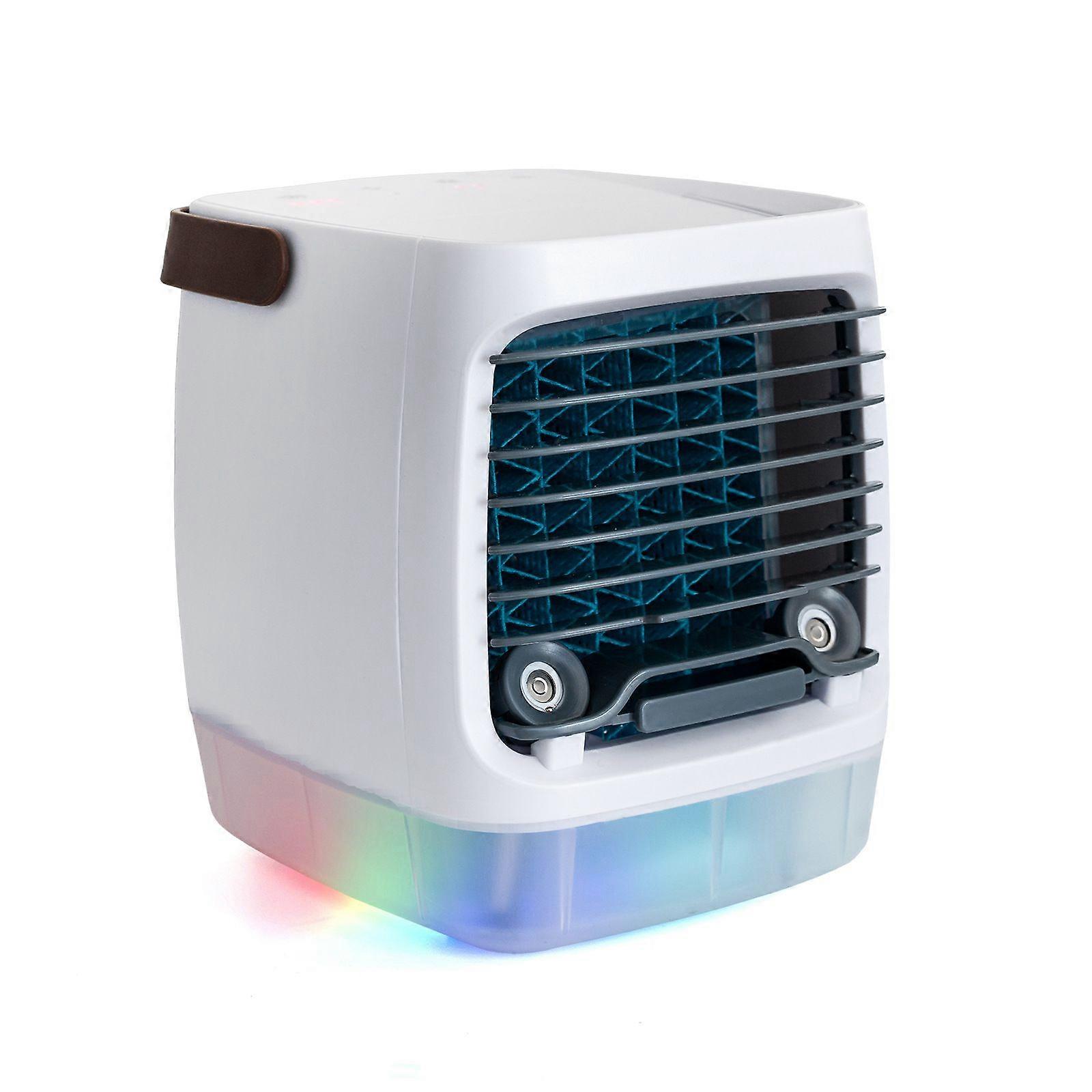 Portable Water-Cooled Air Conditioning Fan 2 Mist Mode 3 Speeds Colorful Night Light Type-C Charging