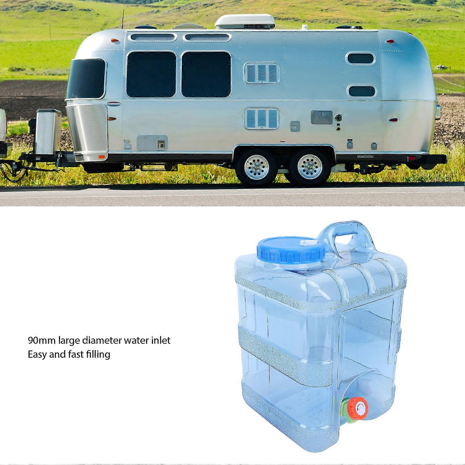 15L RV Water Tank Food Grade PC Portable Transparent Fresh Water Container with Faucet for Trailers Yacht Camper