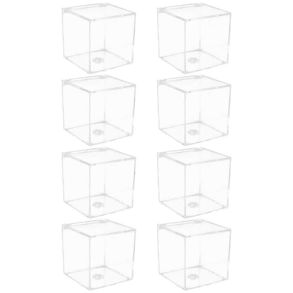 8pcs Clear Acrylic Storage Boxes for DIY Fully Transparent and Durable Small Containers