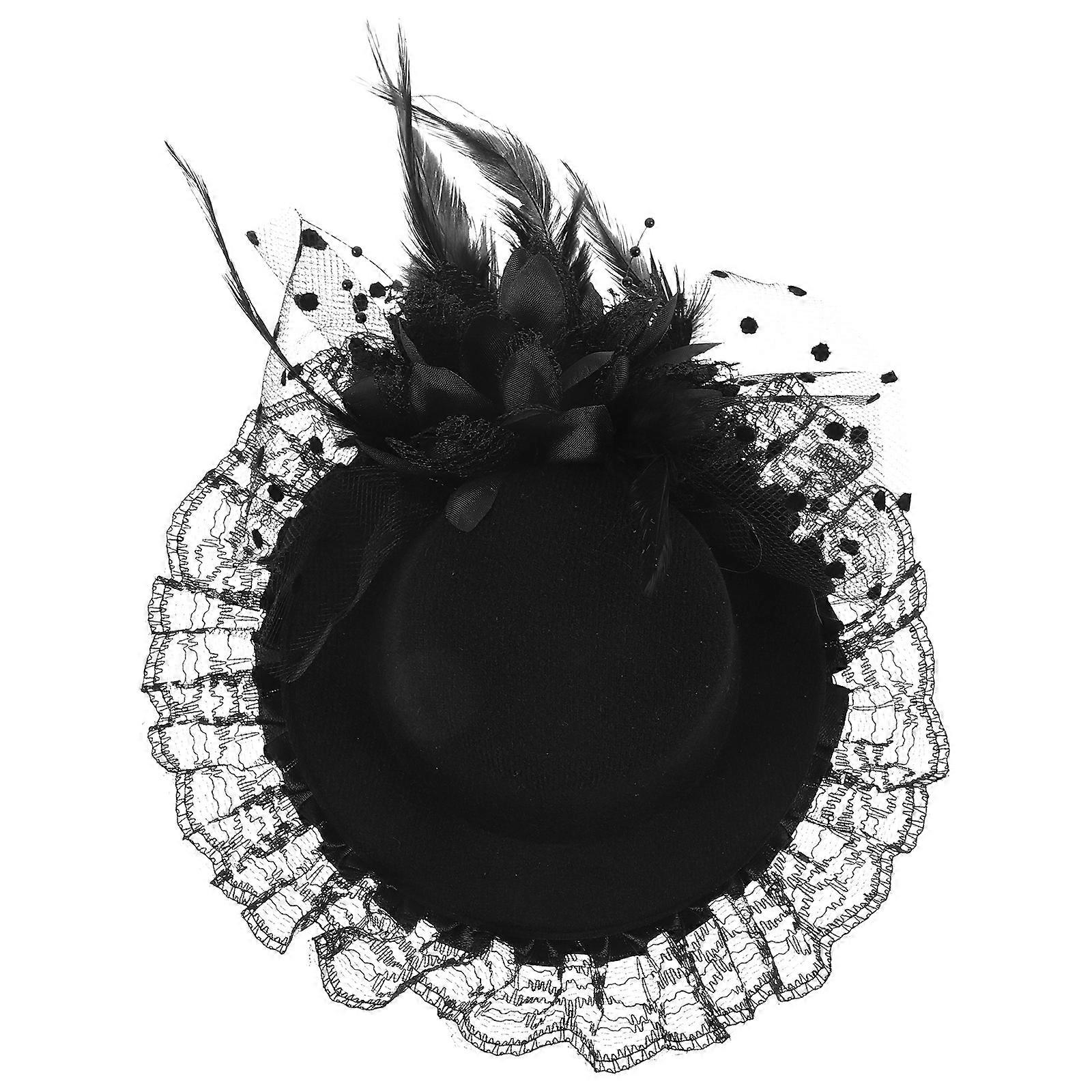 Fascinator Mini Hat with Plume Hair Clip – Small Top Hat Decoration for Tea Parties, Birthdays, Dances, and Stage Performances