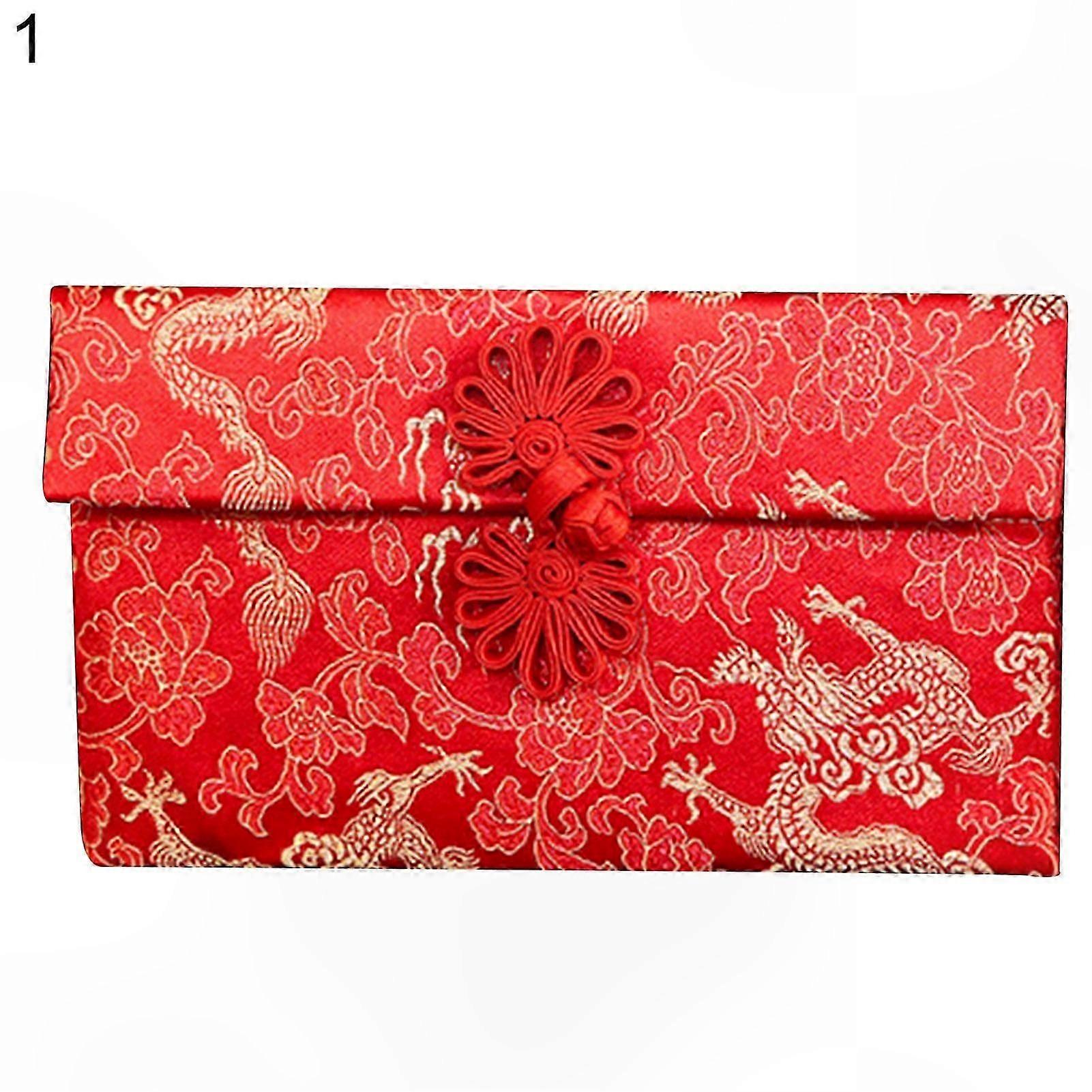 Chinese Red Envelope with Elegant Fabric Texture for Weddings and New Year Gifts