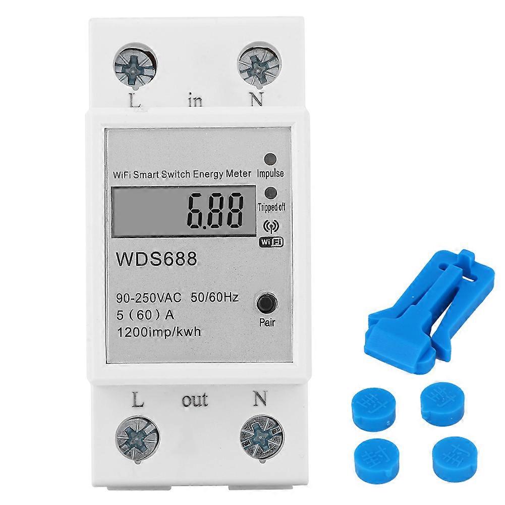 WDS688 Smart Energy & Watt Meter: Single Phase, Multi-Function, Remote Control, 90~250VAC 5~60A