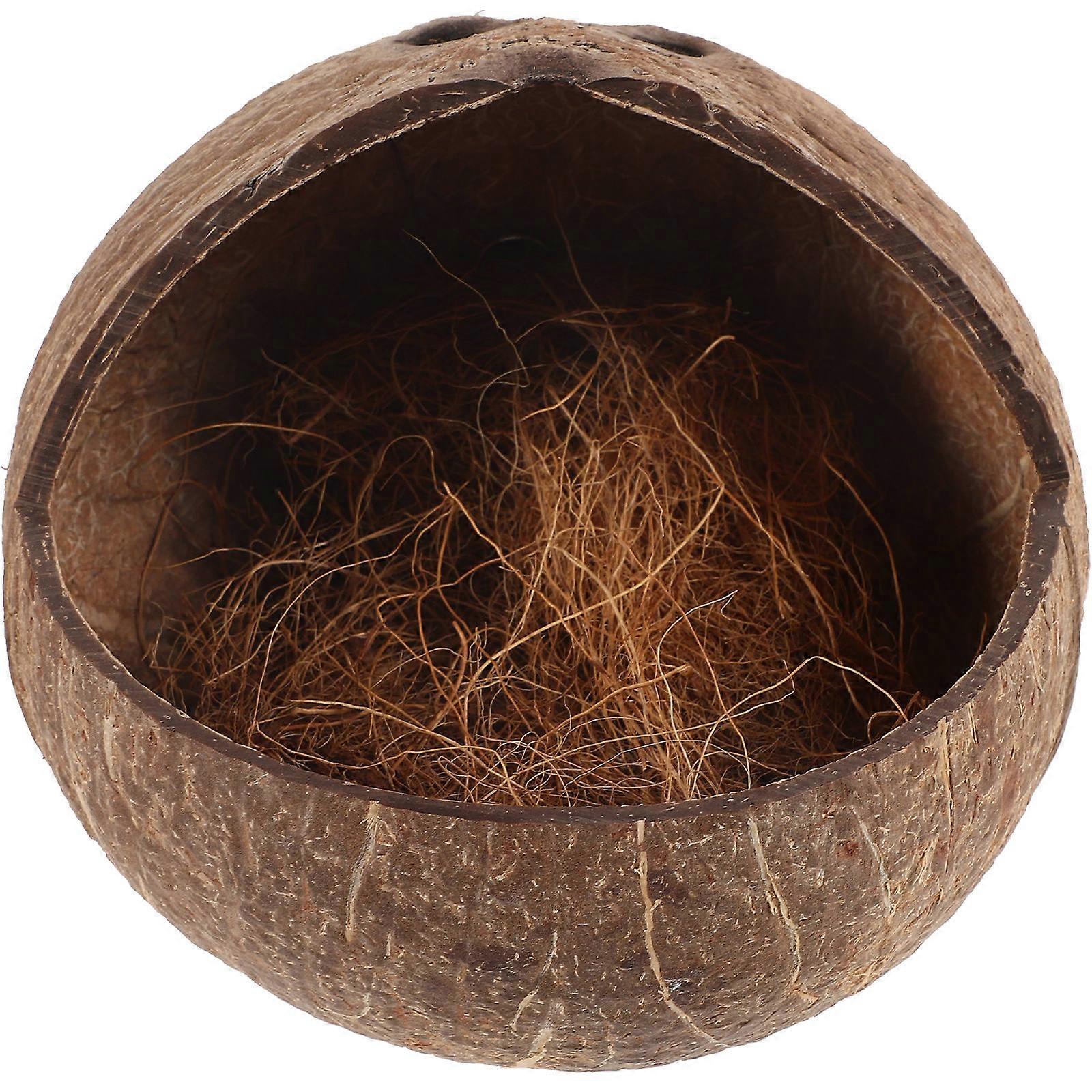 Coconut Shell Hanging Bird Bed for Parrots, Budgies & Small Birds – Durable, Wear Resistant Nesting Shelter with Unique Shape for Hiding and Rest