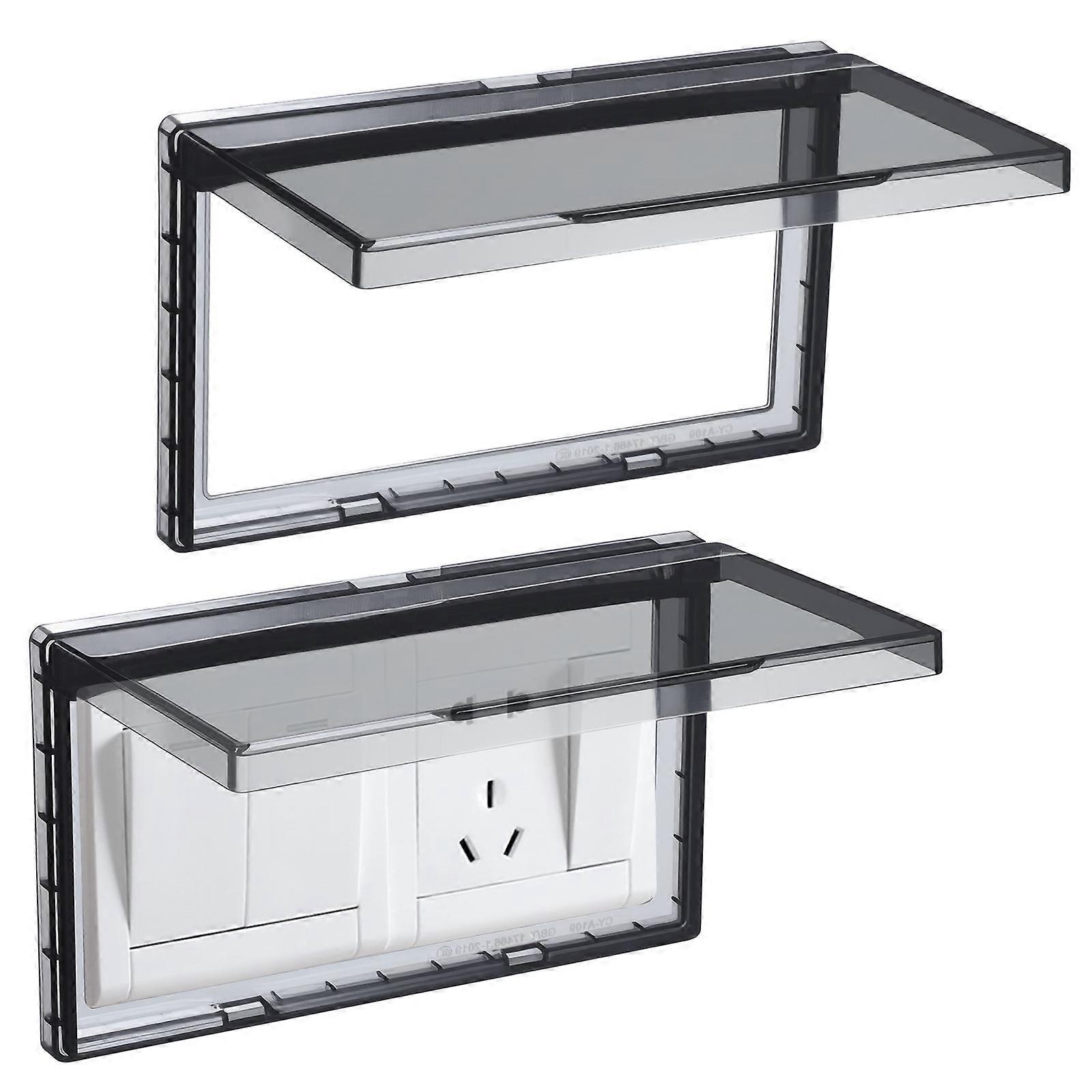 Ultra Thin Self Adhesive Socket Outlet Covers   2pcs Pack, Durable Weatherproof Wall Protector for Kitchen & Bathroom Electrical Outlets