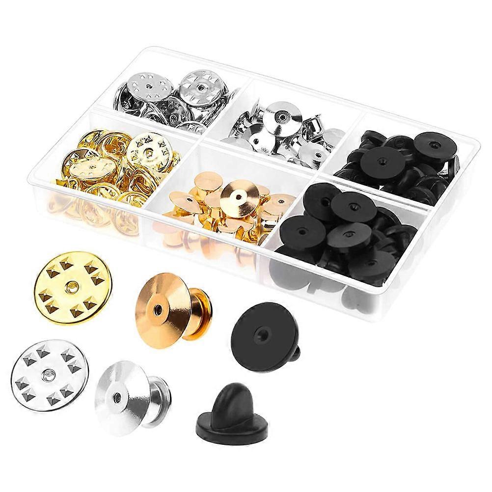 Pin Backs Locking Pin Keepers Back Decorative Clasp Replaceable Pin Back Lapel Pins Assorted Color 1X0.7cm Compact Shaped Handle 84Pcs