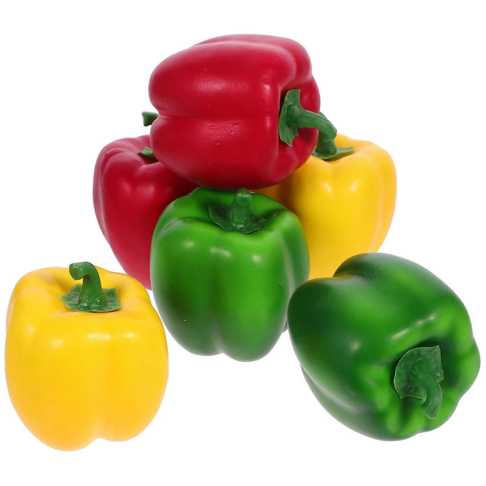 Mini Artificial Peppers Foam Model for Decor 6Pcs Set