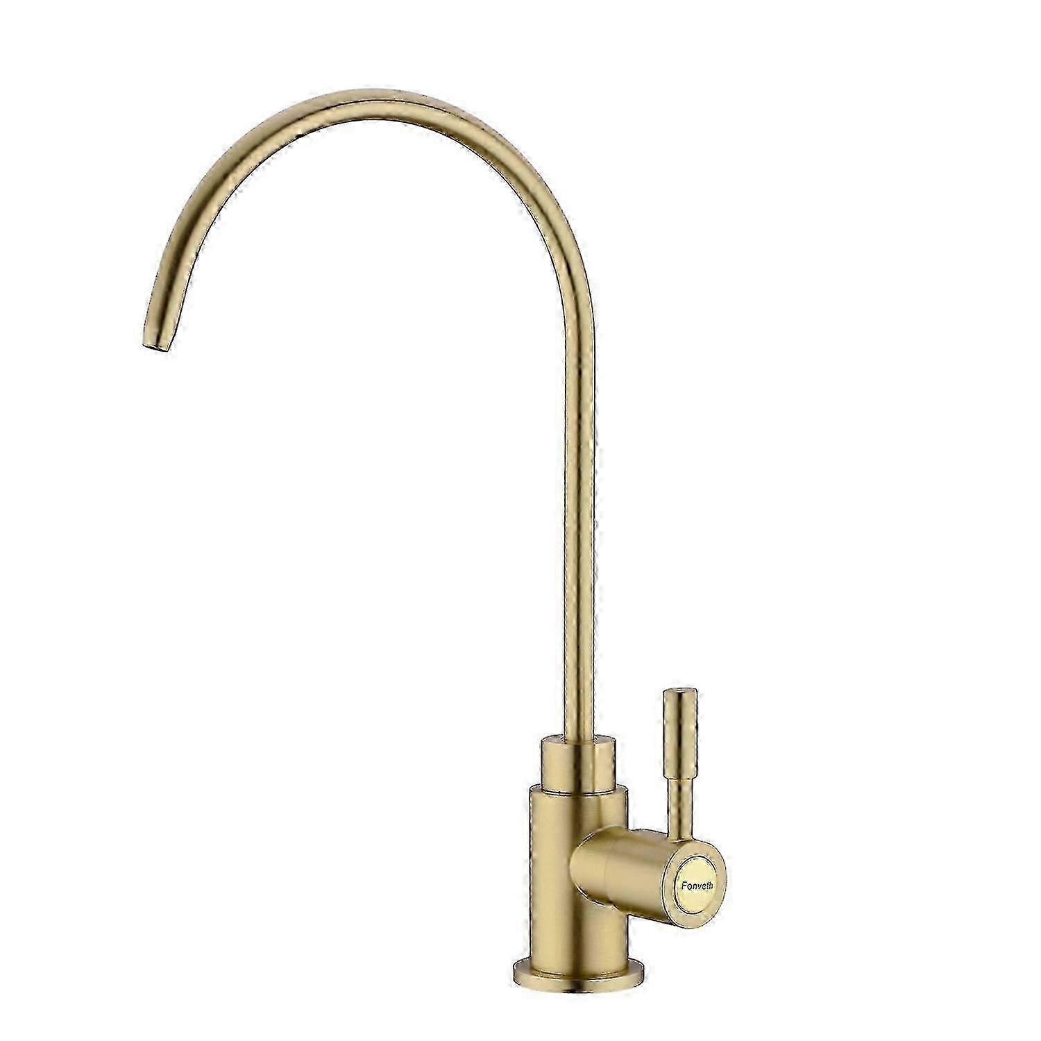 Brushed Gold Solid Brass Drinking Water Faucet Edition C