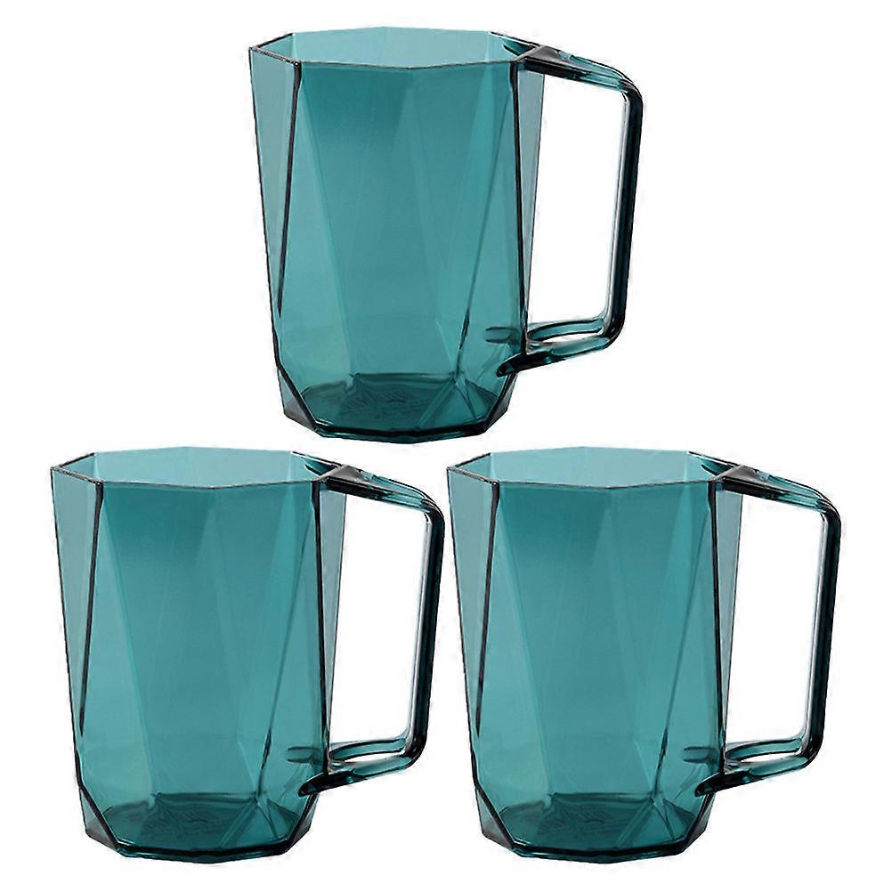 バスルームプラスチックカップ3個旅行に優しい歯ブラシホルダー友人愛する人のためのブルーカラー実用的なデザイン