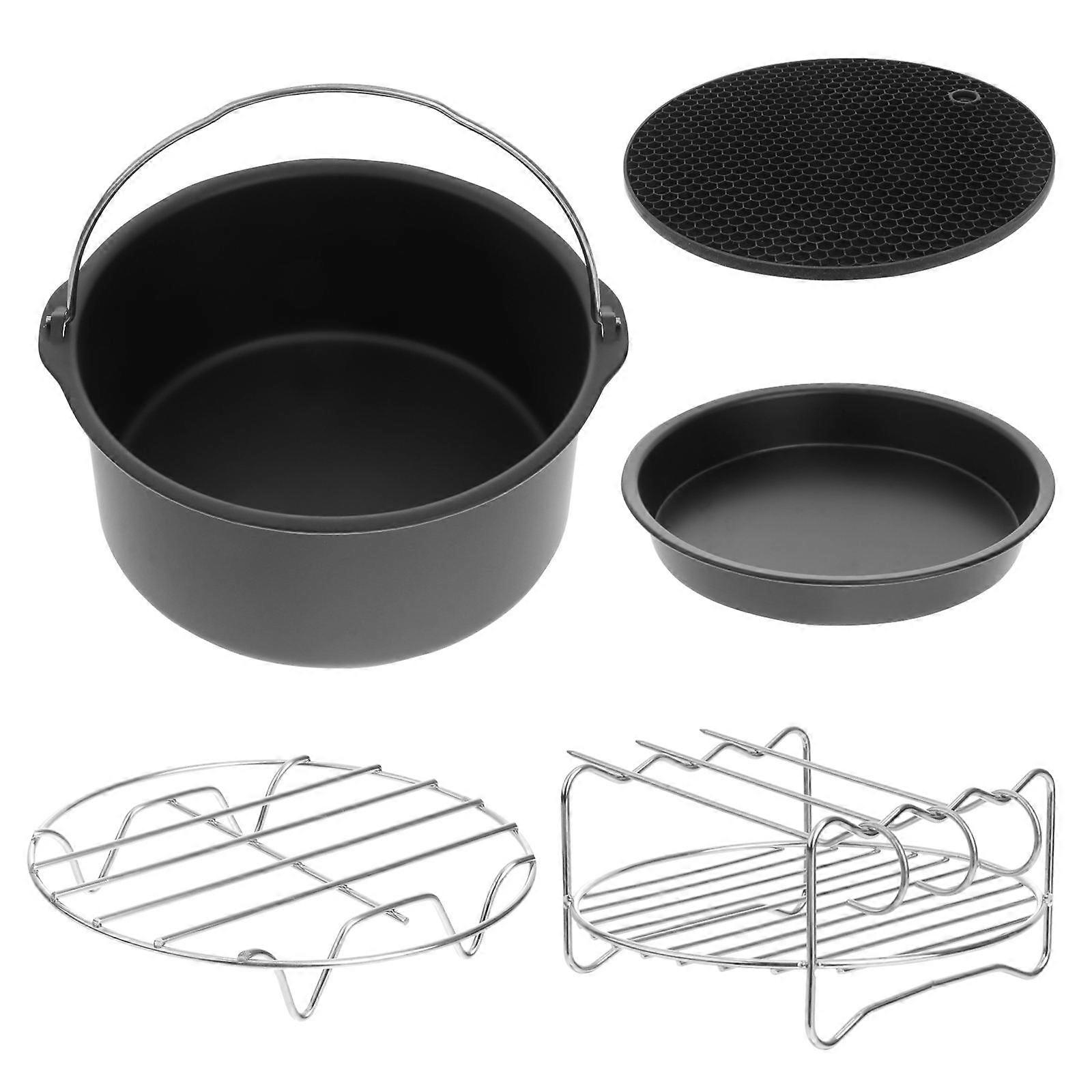 5Pcs Air Fryer Baking Tools Round Cake Pot For Family Gathering Easy To Clean Kitchen Accessories