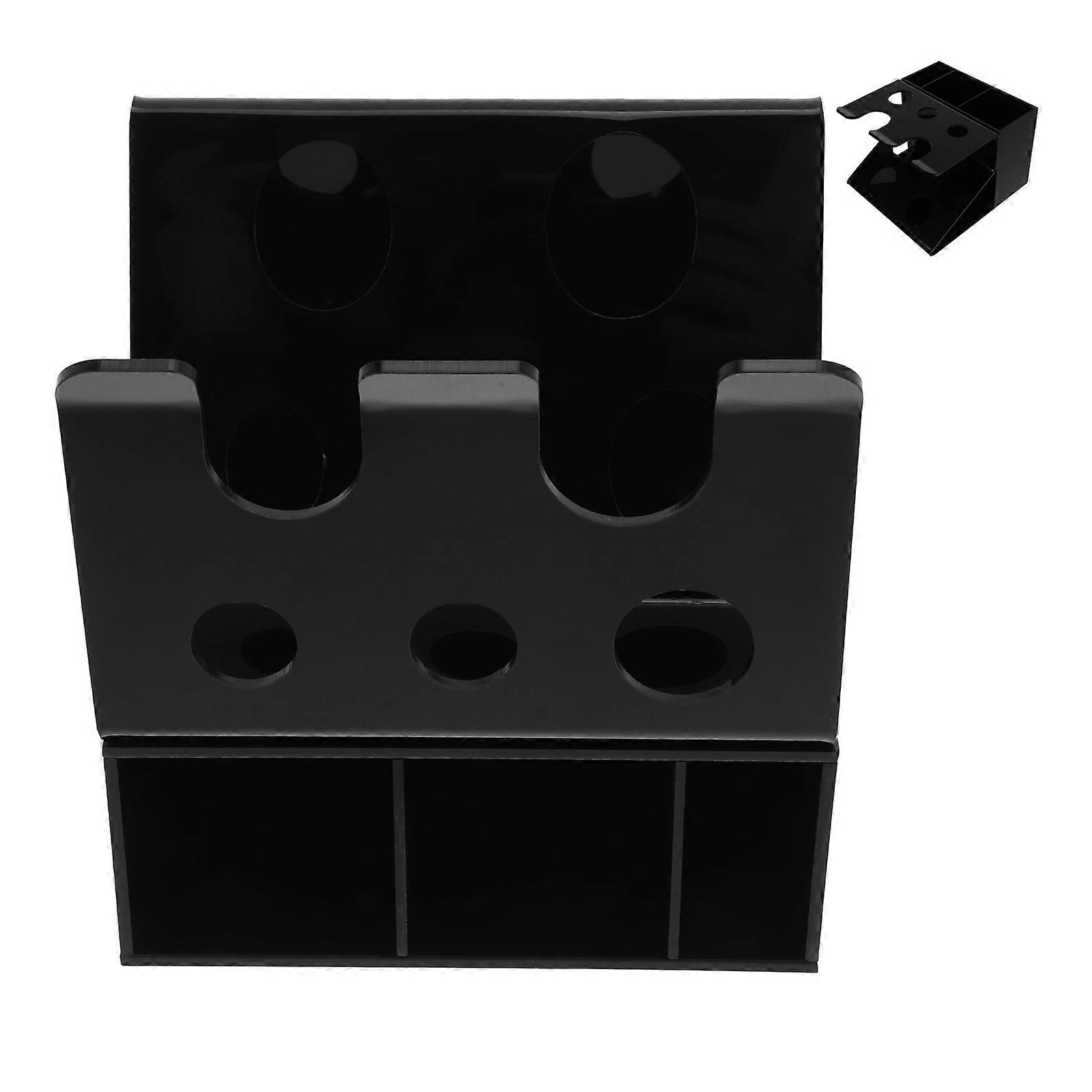 Bathroom Desk Organizer with Multiple Compartments for and Accessories in Acrylic Black