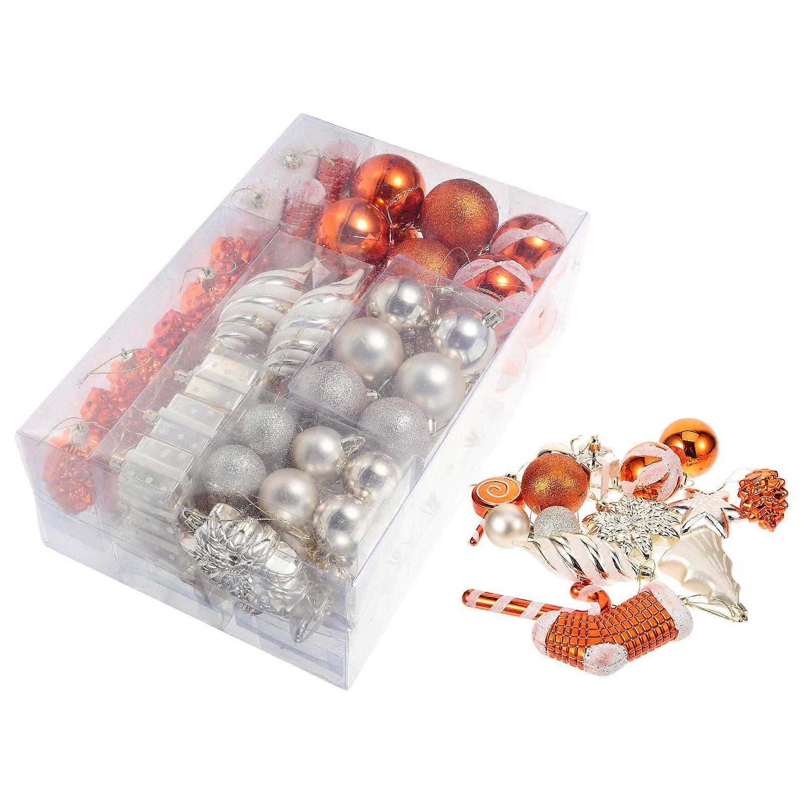 72 Pcs Vibrant Christmas Ornaments Perfect For DIY Holiday Tree Decorations Made Of Sturdy Plastic Available In Multiple Colors