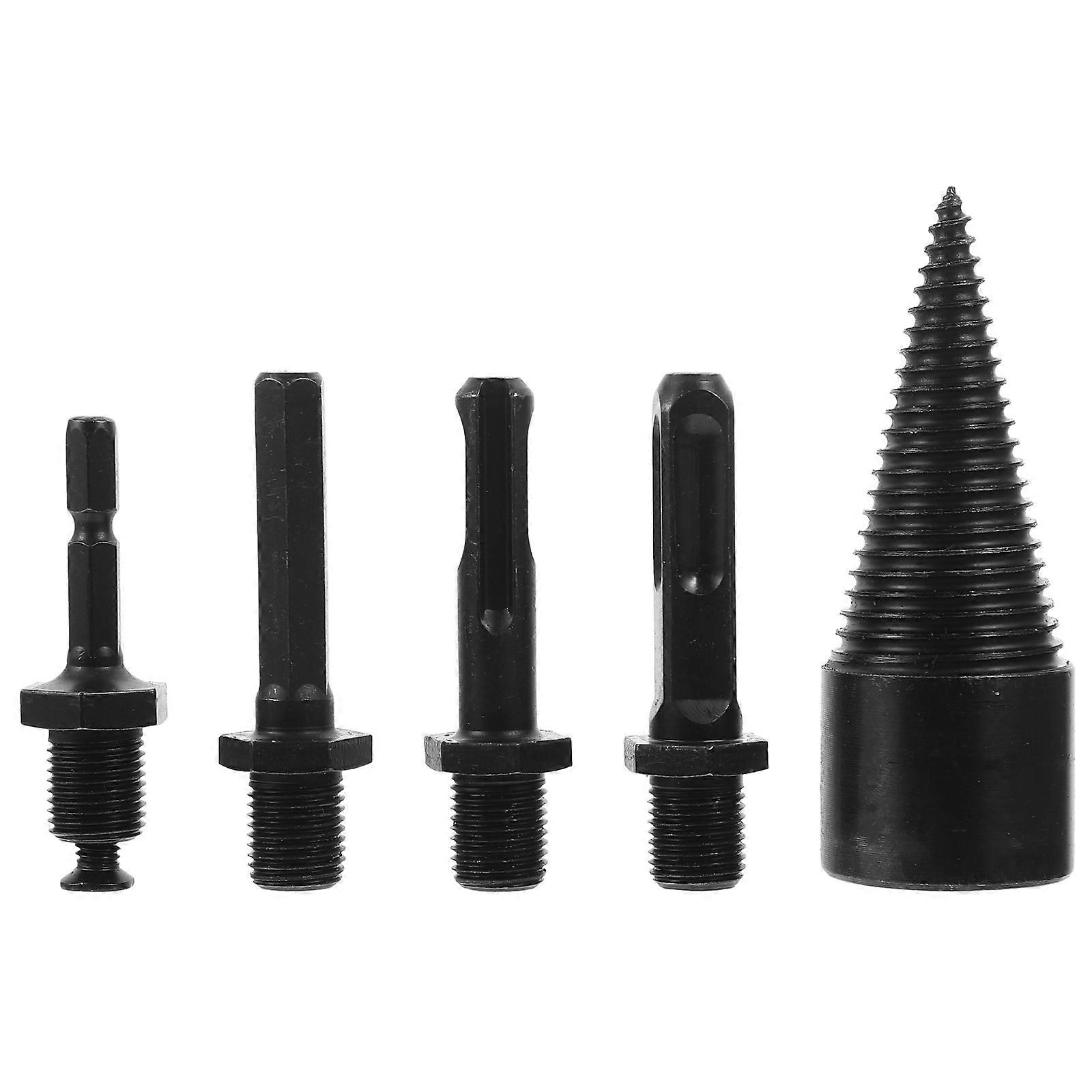 Electric Log Splitter 5Pcs Wood Splitting Drill Bit Set Designed For Homeowners With Impact Resistance