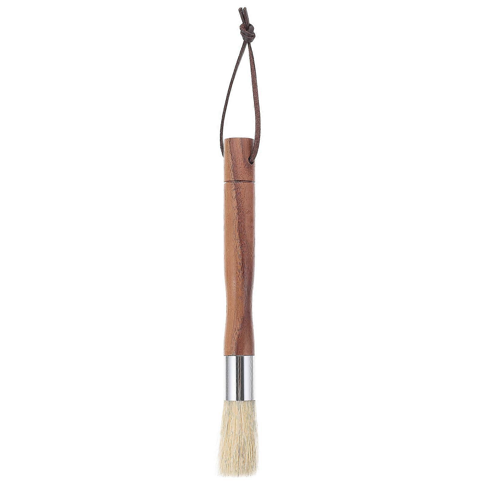 Coffee Machine Cleaning Brush with Aluminum Handle for Gentle Espresso Maker Cleaning Light Brown