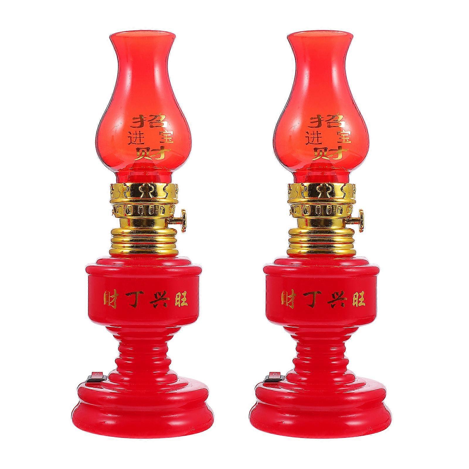 Small Candle Lights In Festive Style For Store Decoration With Bright Red Color Functioning As Electronic Candle Light 2Pack