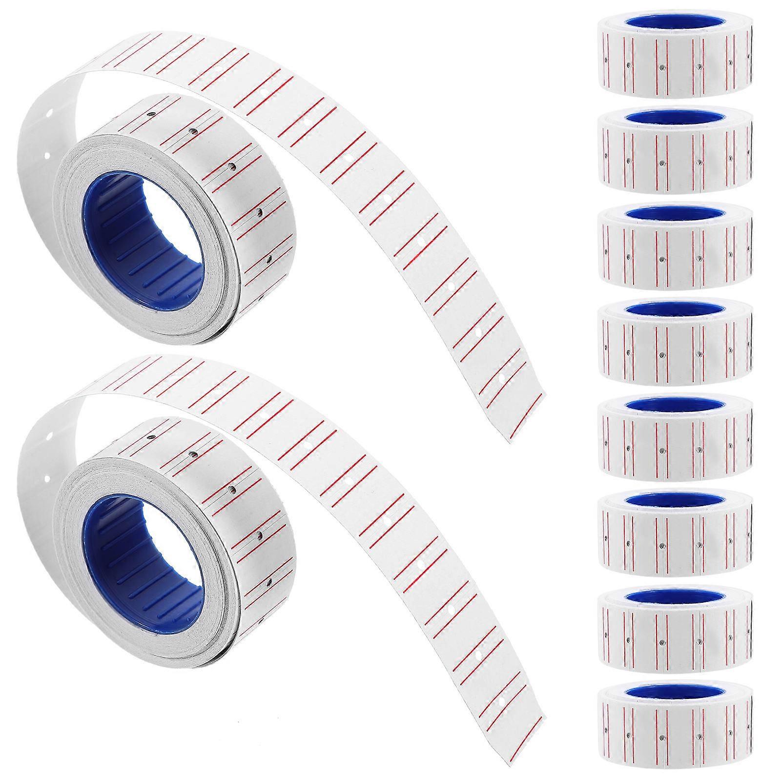 MLINS 10 Rolls Price Tag Machine Labels for Supermarkets with 550 Labels per Roll