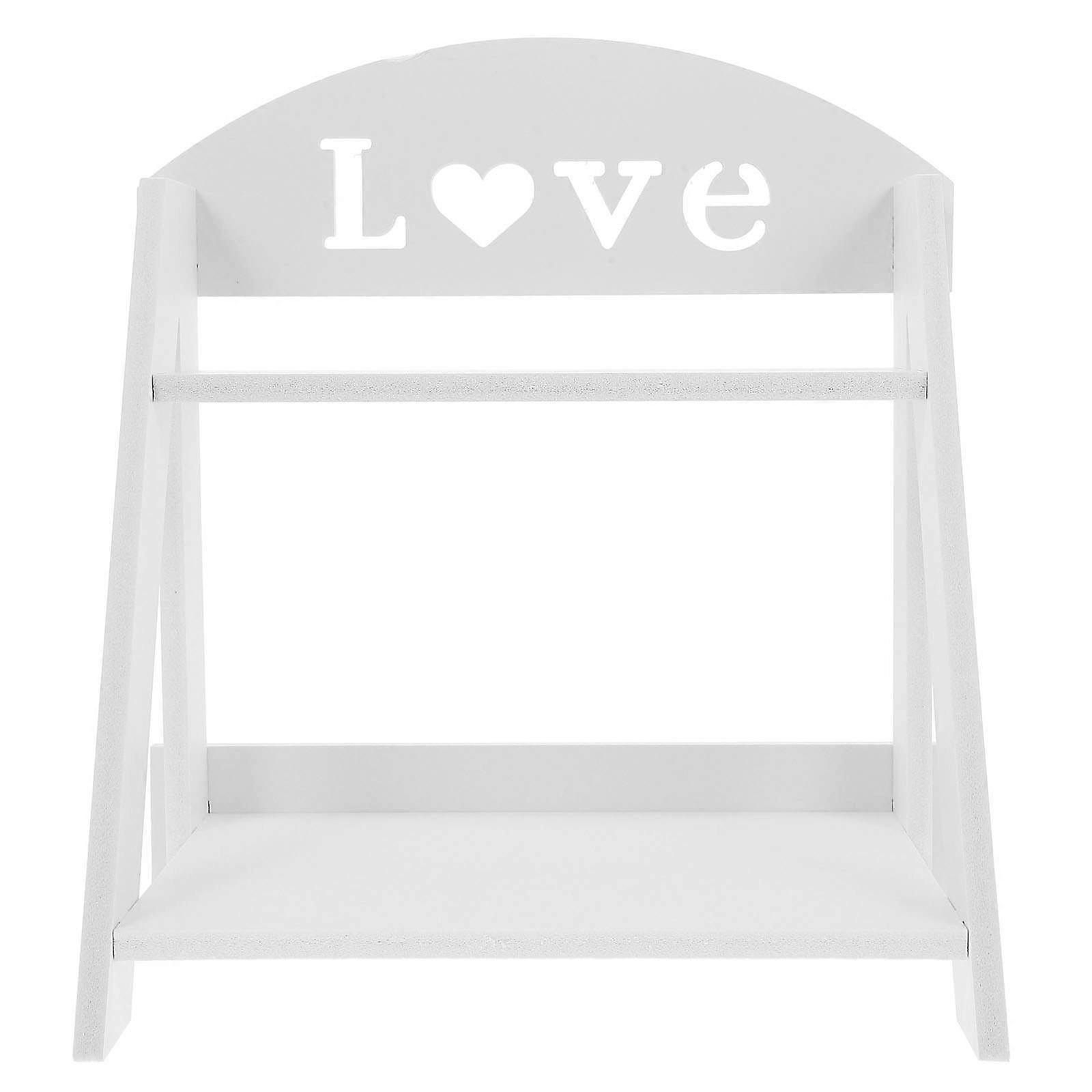 Makeup Holder And Organizer Double Layer Shelf For Home Use In White Built With Pvc 1Set