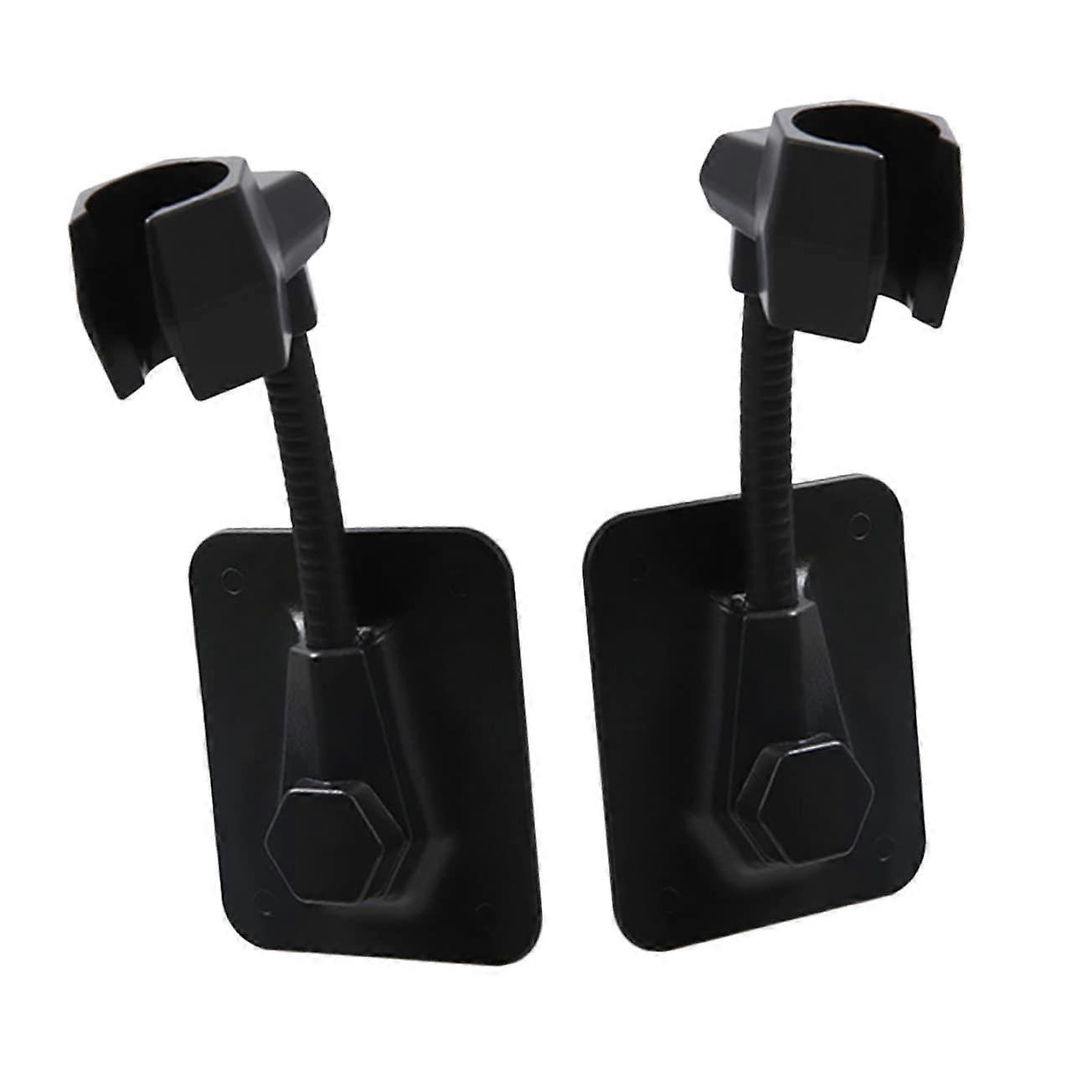 Adjustable Shower Head Holder 2-Pack ABS Plastic Drill-Free Adhesive Mount Universal Handheld Shower Bracket Black