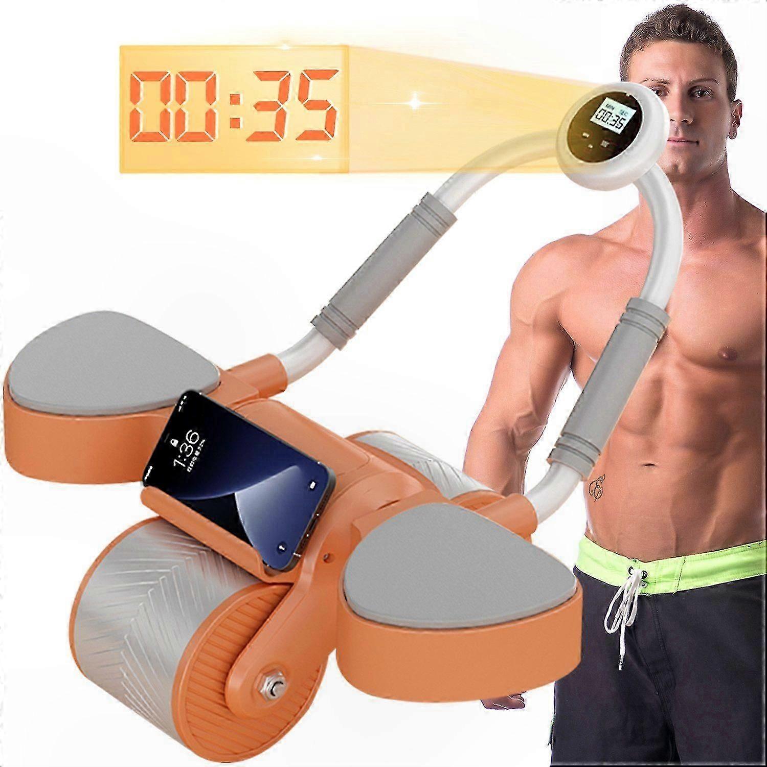 Core Workout Abdominal Roller with Auto Rebound Function for Plank Support and Curling Exercises
