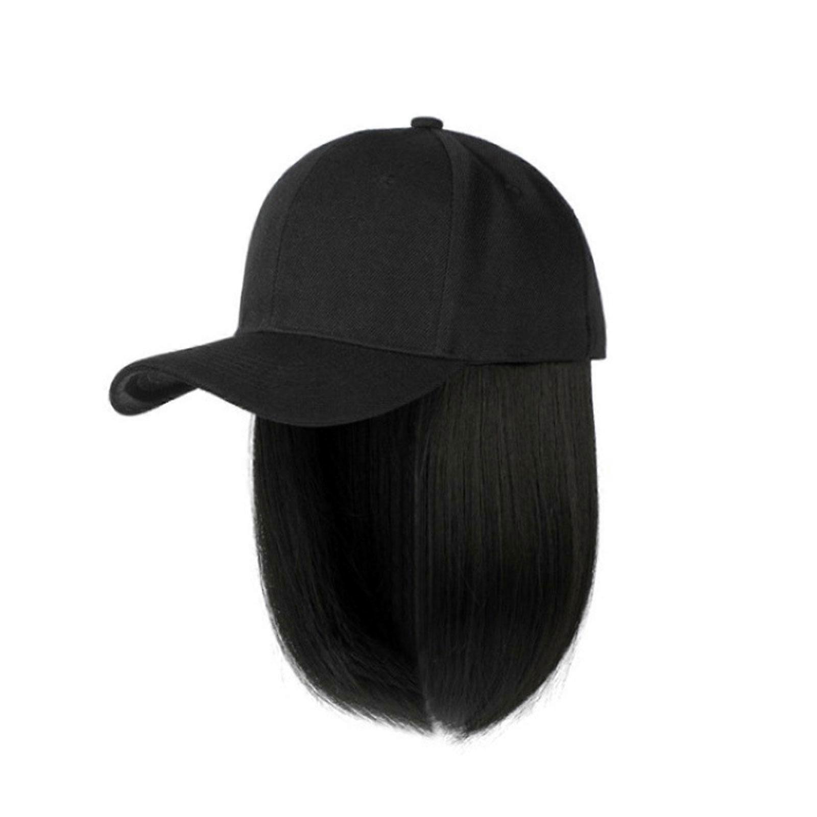 Synthetic Hat with Wigs Short Straight Bob Wig Baseball Resistant WJ4