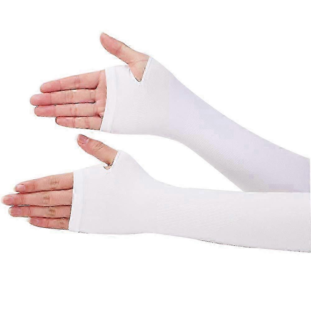 UV Sleeve Gloves Anti Breathable Arm Cooler Sports Sun Protection 2gray
