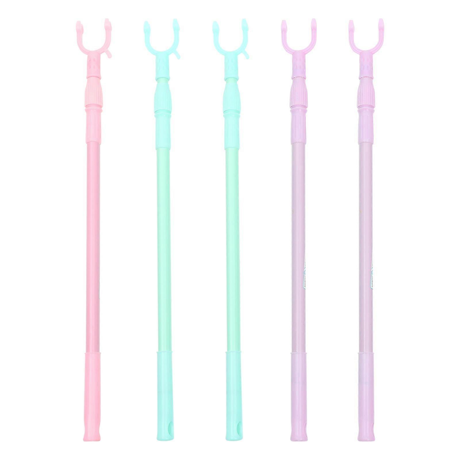 5pcs Retractable Clothes Reach Pole Clothesline Pole Retractable Clothes Reaching Rod
