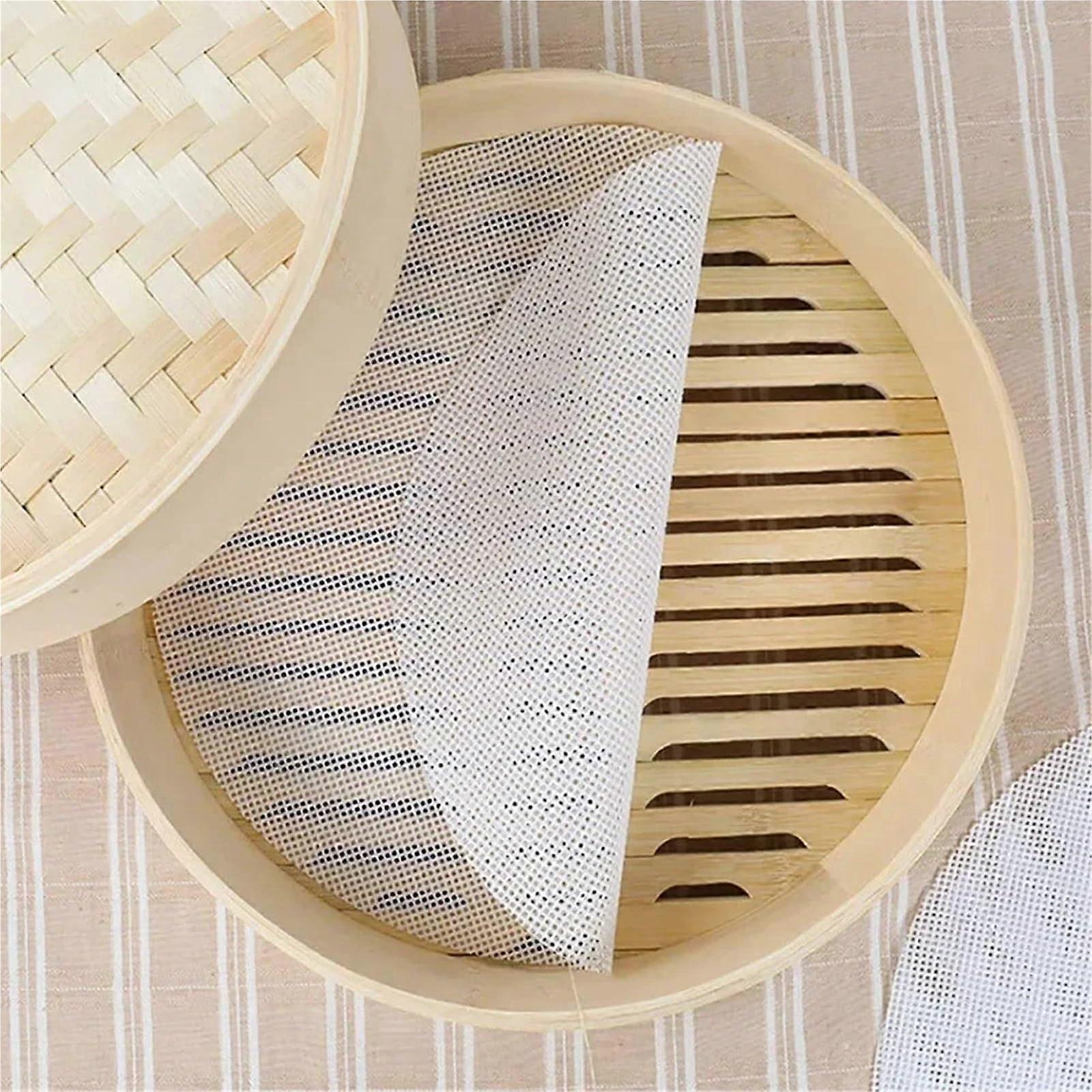Silicone Steamer Mats 10Pcs NonStick Reusable for Dumplings, Baking (8 inch)