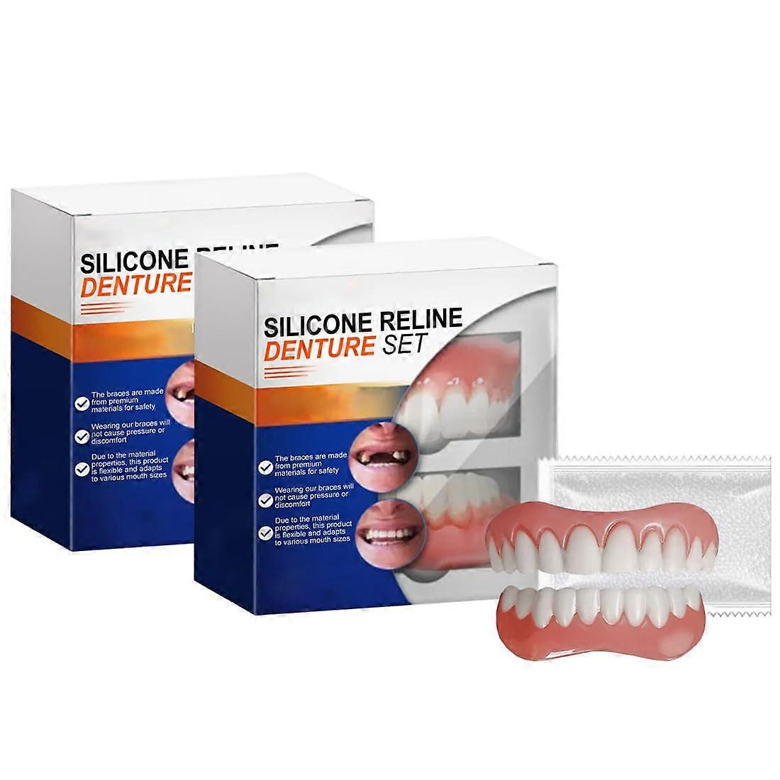 Silicone Reline Denture Set - Included Upper and Lower Dentures -2PCs