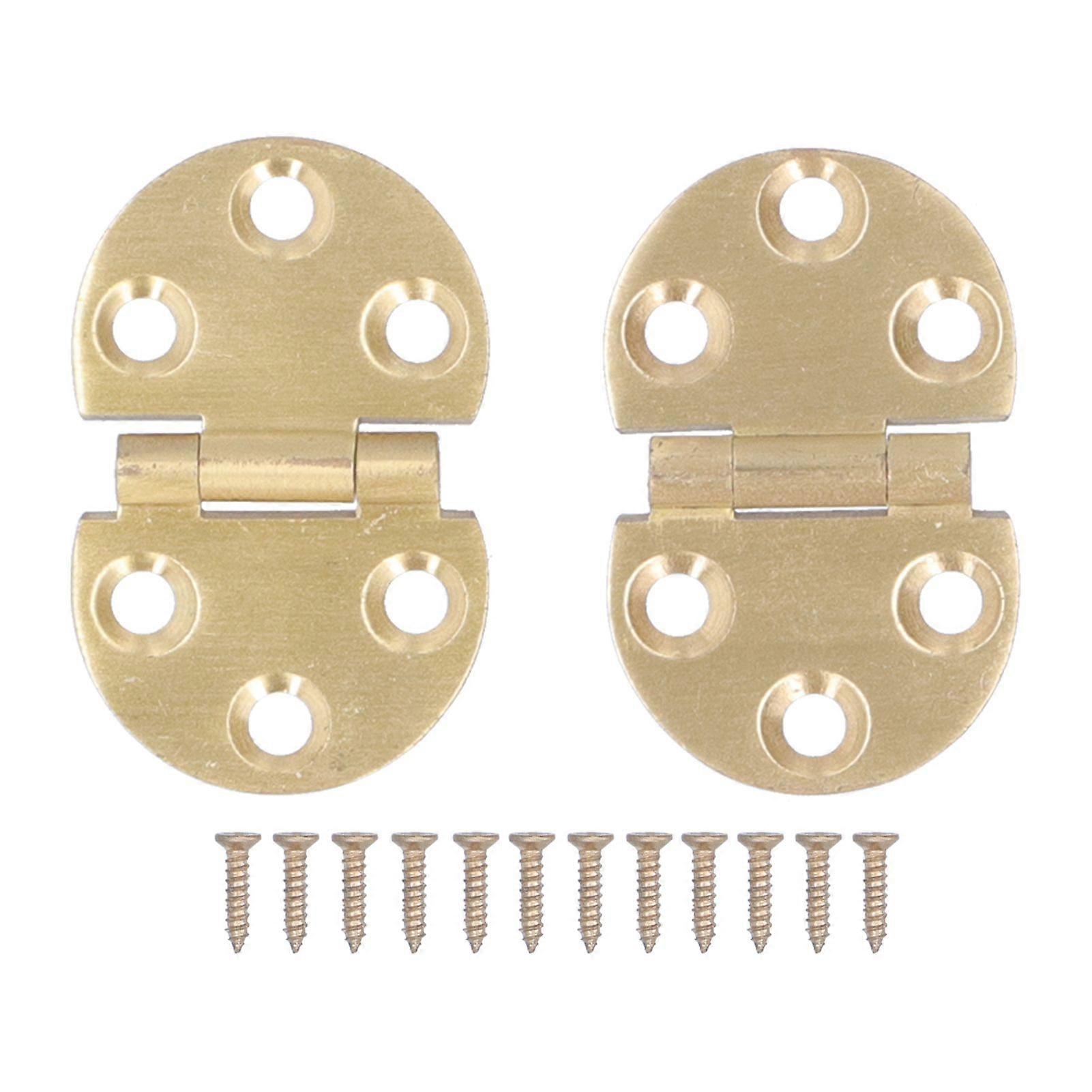 2 Pack 180 Degree Copper Hinges with Screw, Mini Folding Table Flap Hinges 47x30mm