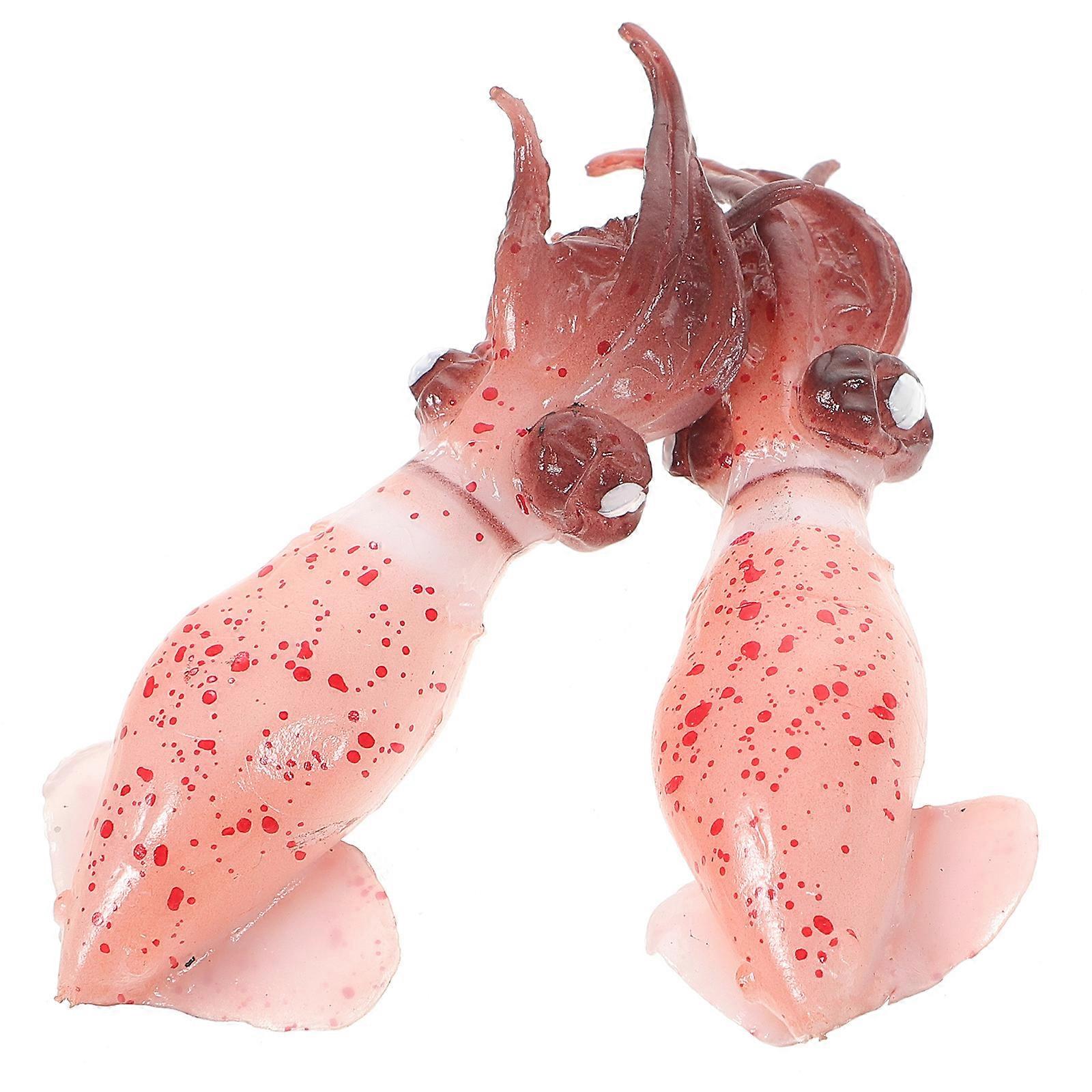 2Pcs Realistic Fake Calamary Artificial Meat Prop for Display Play Food Toy
