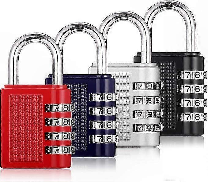 4-Pack Code Padlocks, Durable Metal Combination Locks for Gym and Locker Use, Waterproof and Secure Locking Solution