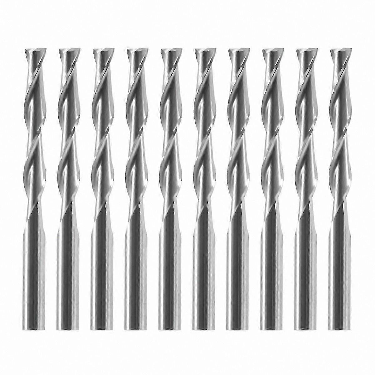 10-Pack 3.175mm Carbide Double Flute Spiral CNC End Mill Router Bits 22mm Length