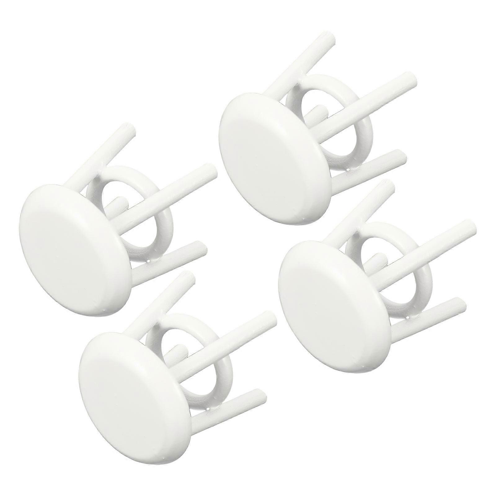 Mini House Wooden Stool Square White for Room Box 4Set