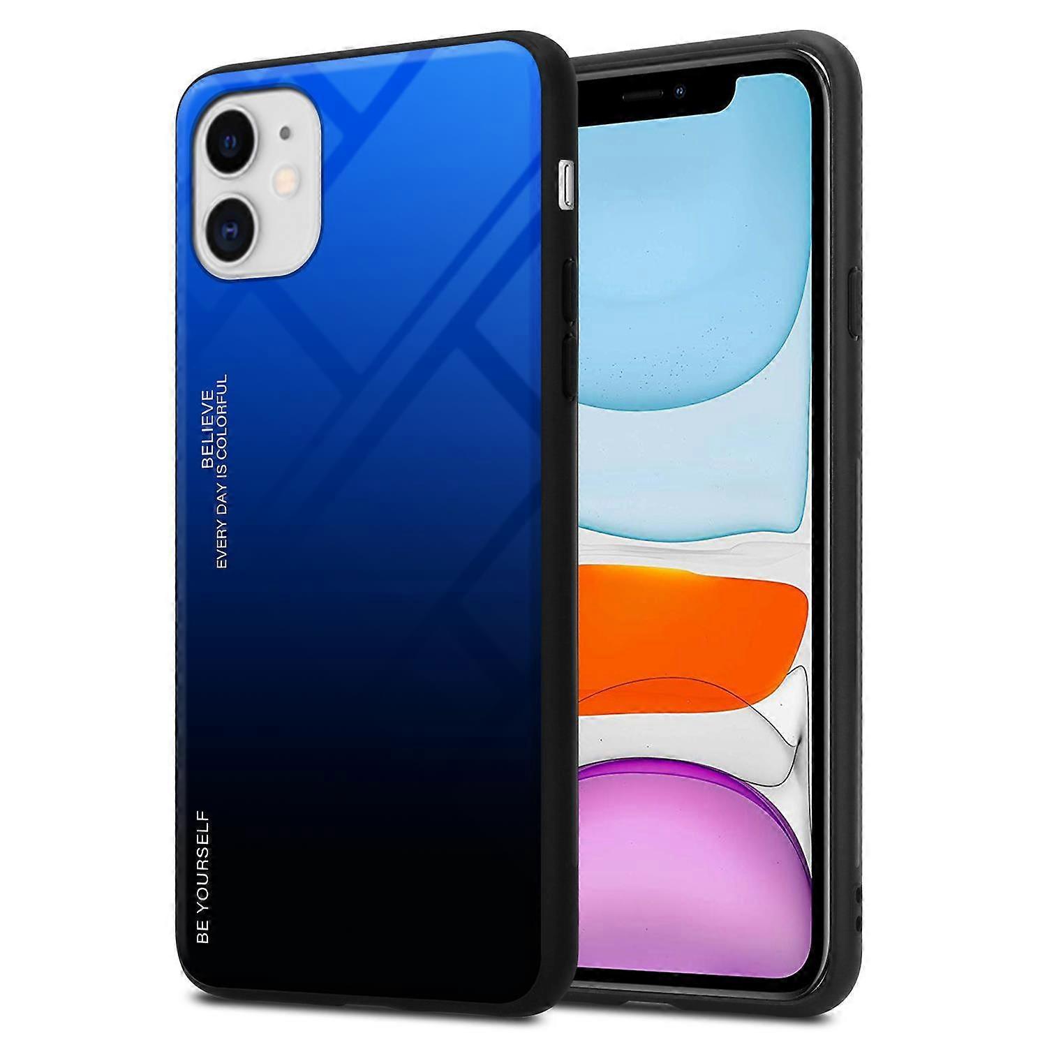 Capa Protetora de TPU para iPhone 11 - Tampa Traseira com Vidro Protetor - Bicolor